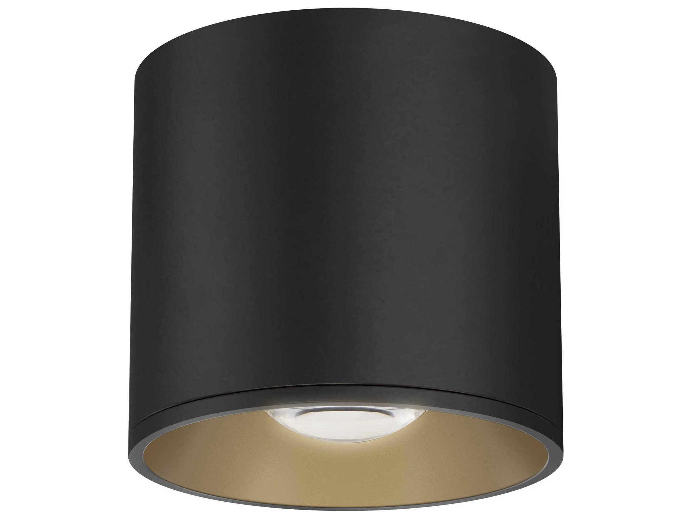 Maxim Lighting Stout 1-Light Black Cylinder Flush Mount