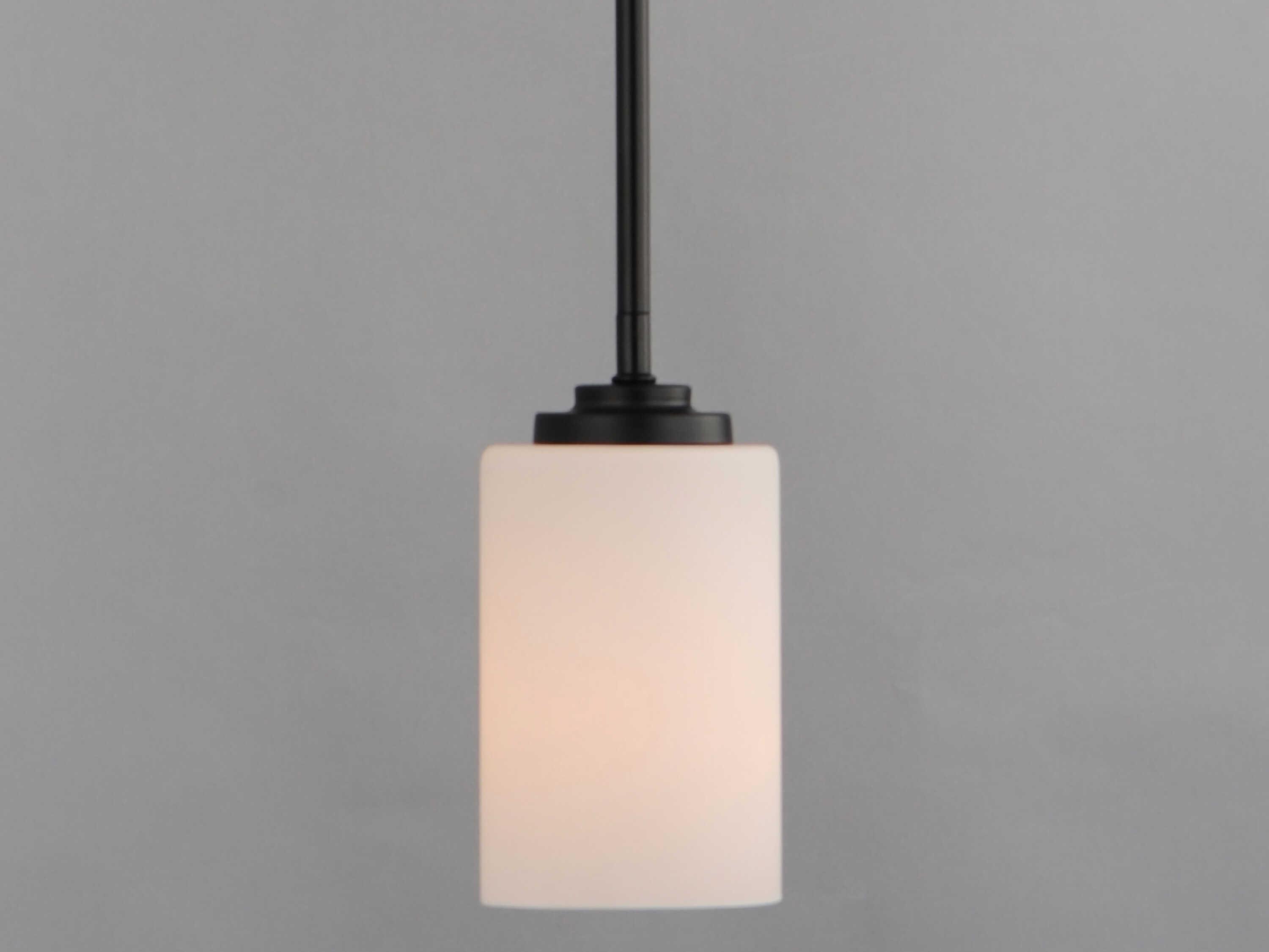 Maxim Lighting Deven 1-Light Black Glass Cylinder Mini Pendant