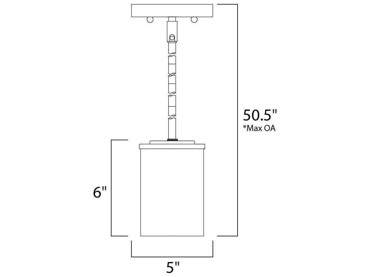Maxim Lighting Corona 1-Light Satin Nickel Glass Cylinder Linear Mini Pendant