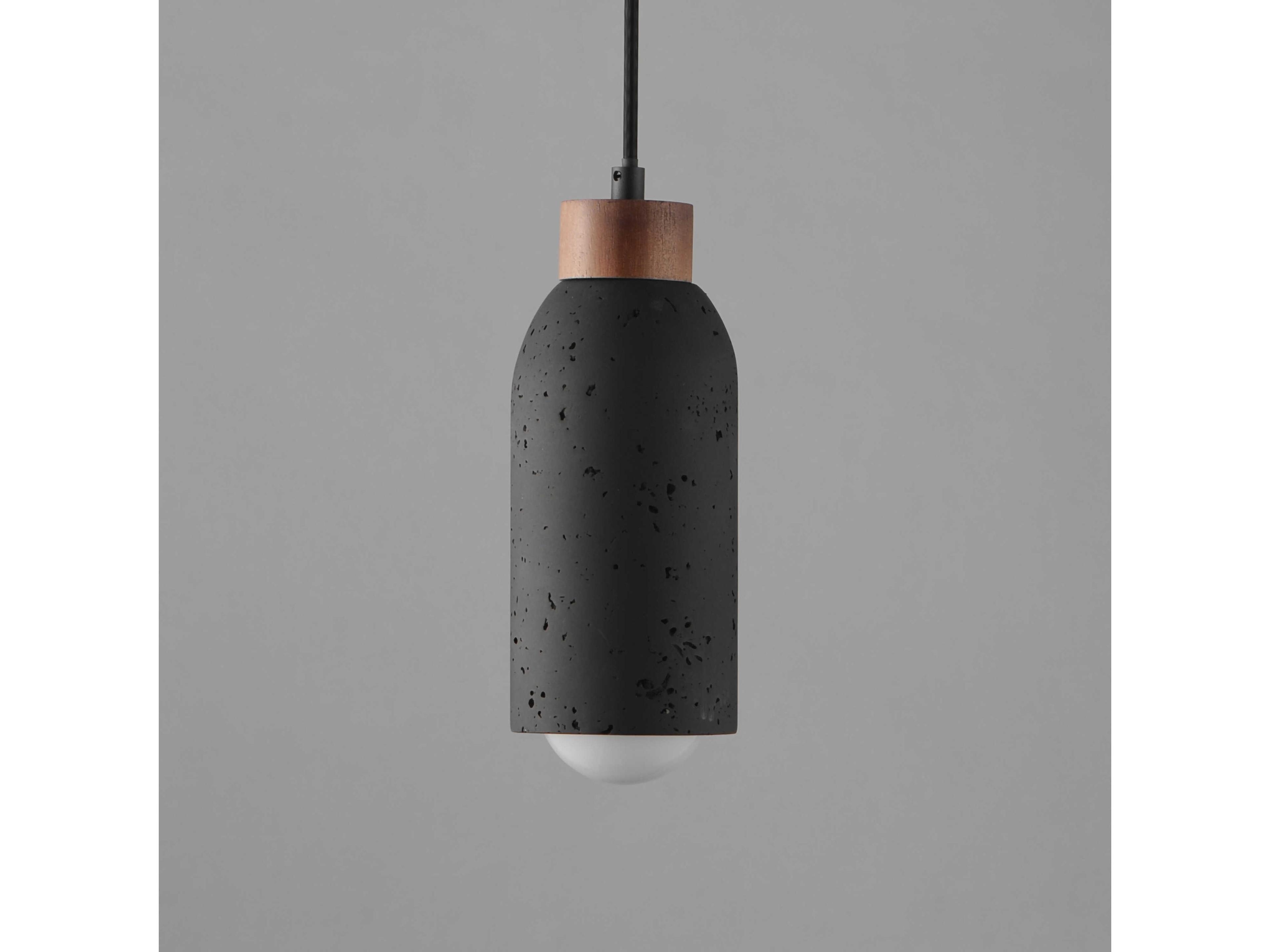 Maxim Lighting Pompeii 1-Light Lava Black Cylinder Mini Pendant