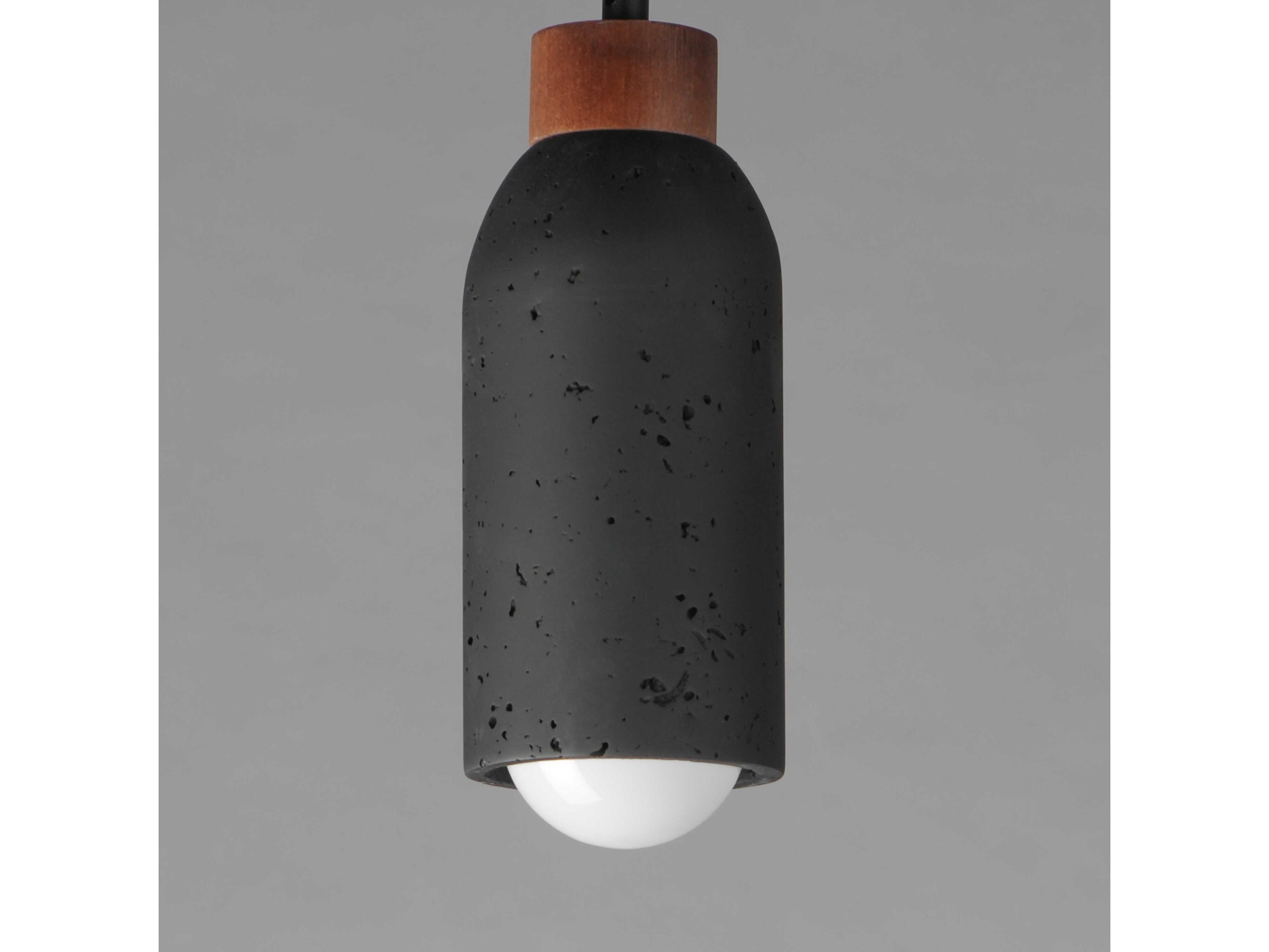 Maxim Lighting Pompeii 1-Light Lava Black Cylinder Mini Pendant