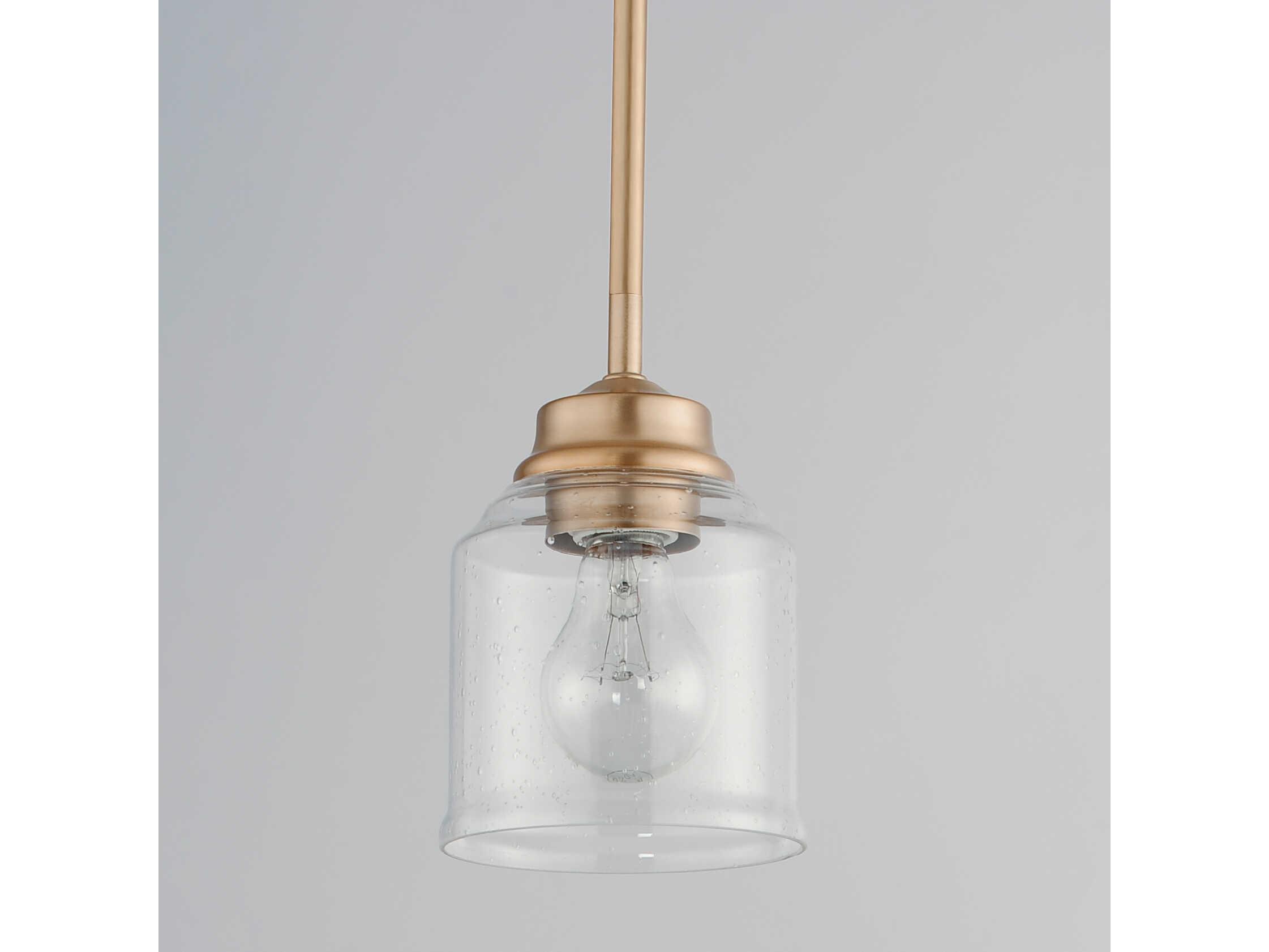 Maxim Lighting Acadia 1-Light Heritage Brass Glass Bell Mini Pendant