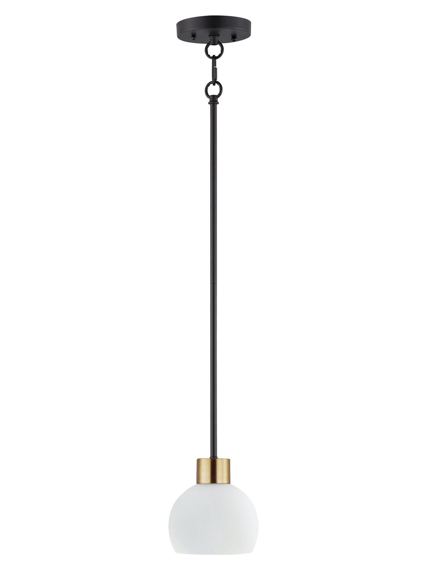 Maxim Lighting Coraline 1-Light Bronze Rupert Black Glass Dome Mini Pendant