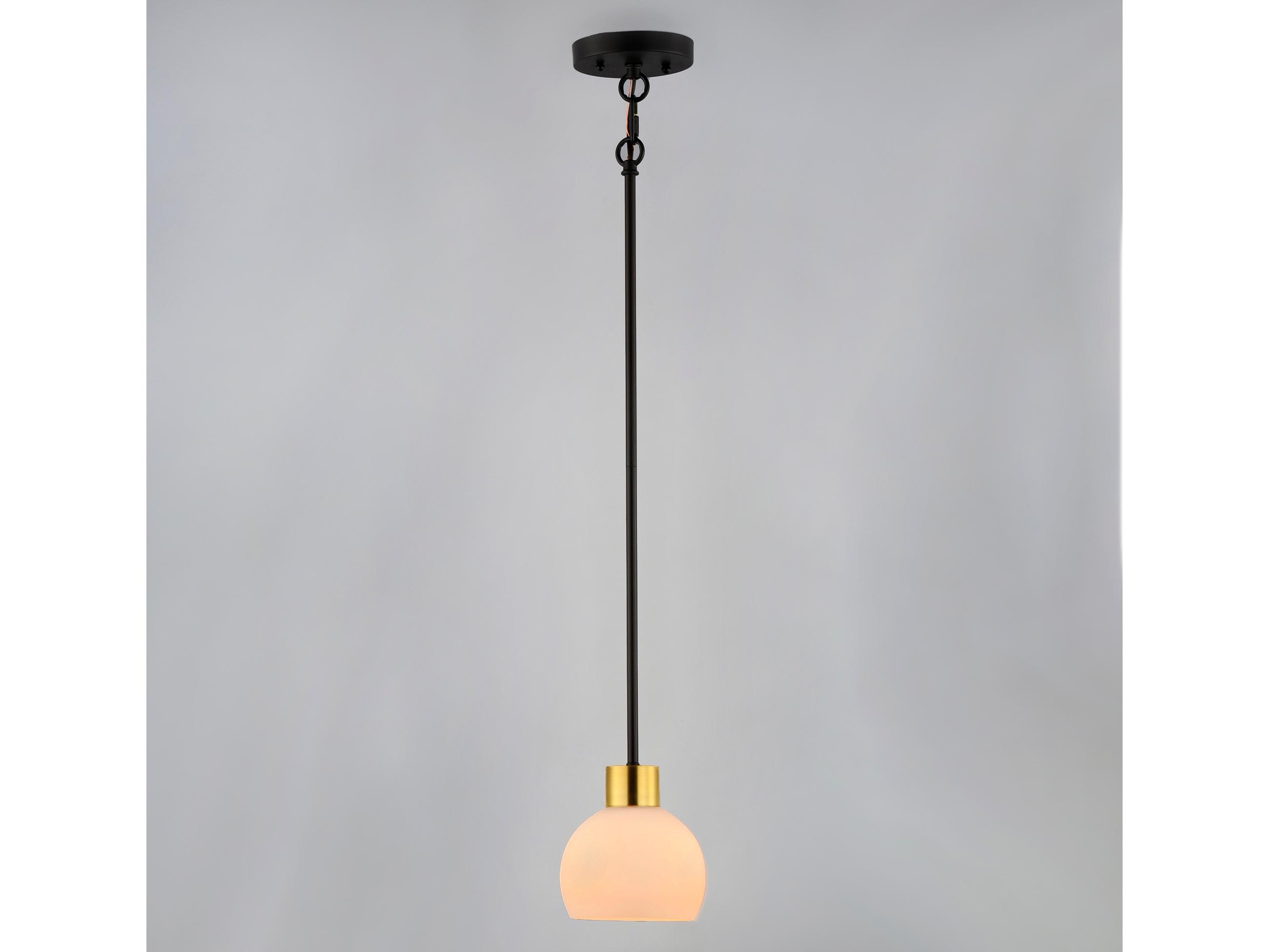 Maxim Lighting Coraline 1-Light Bronze Rupert Black Glass Dome Mini Pendant