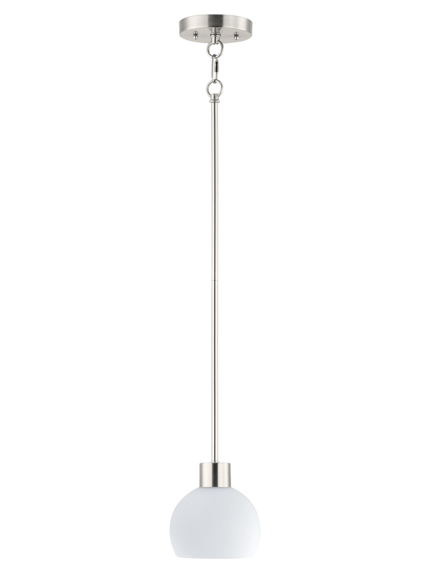 Maxim Lighting Coraline 1-Light Satin Nickel Glass Dome Mini Pendant