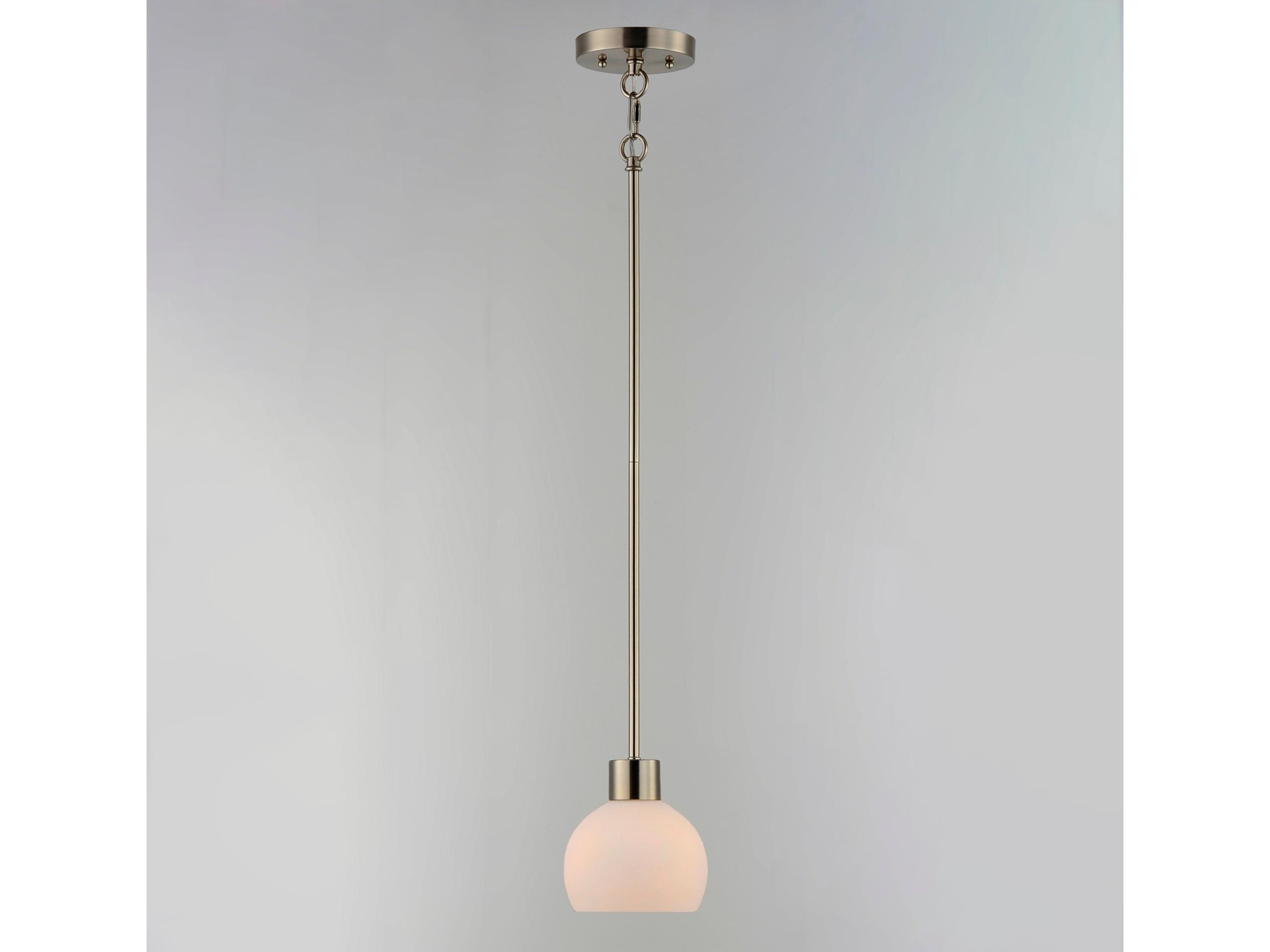 Maxim Lighting Coraline 1-Light Satin Nickel Glass Dome Mini Pendant