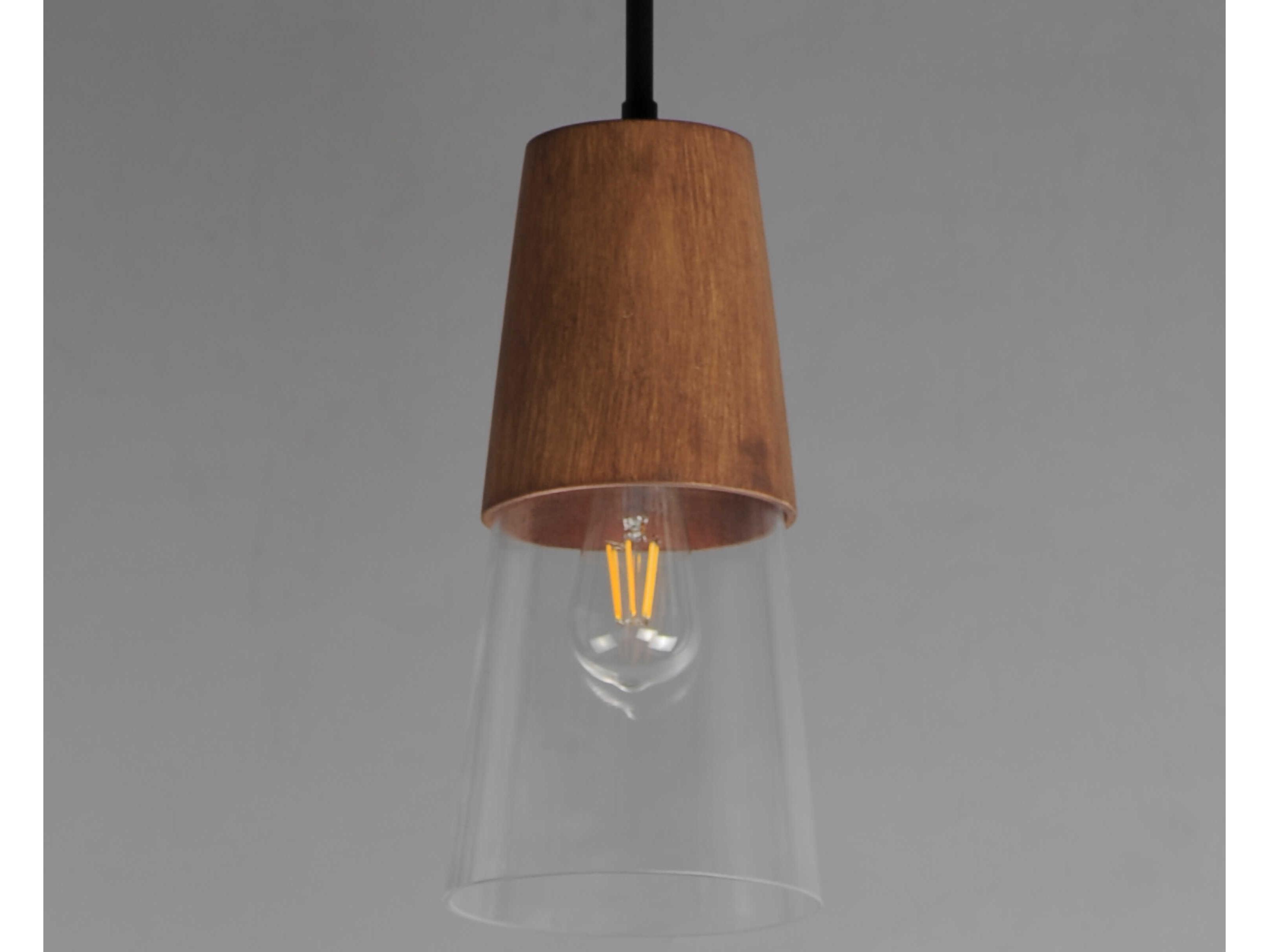 Maxim Lighting Carpenter 1-Light Walnut Black Brown Mini Pendant