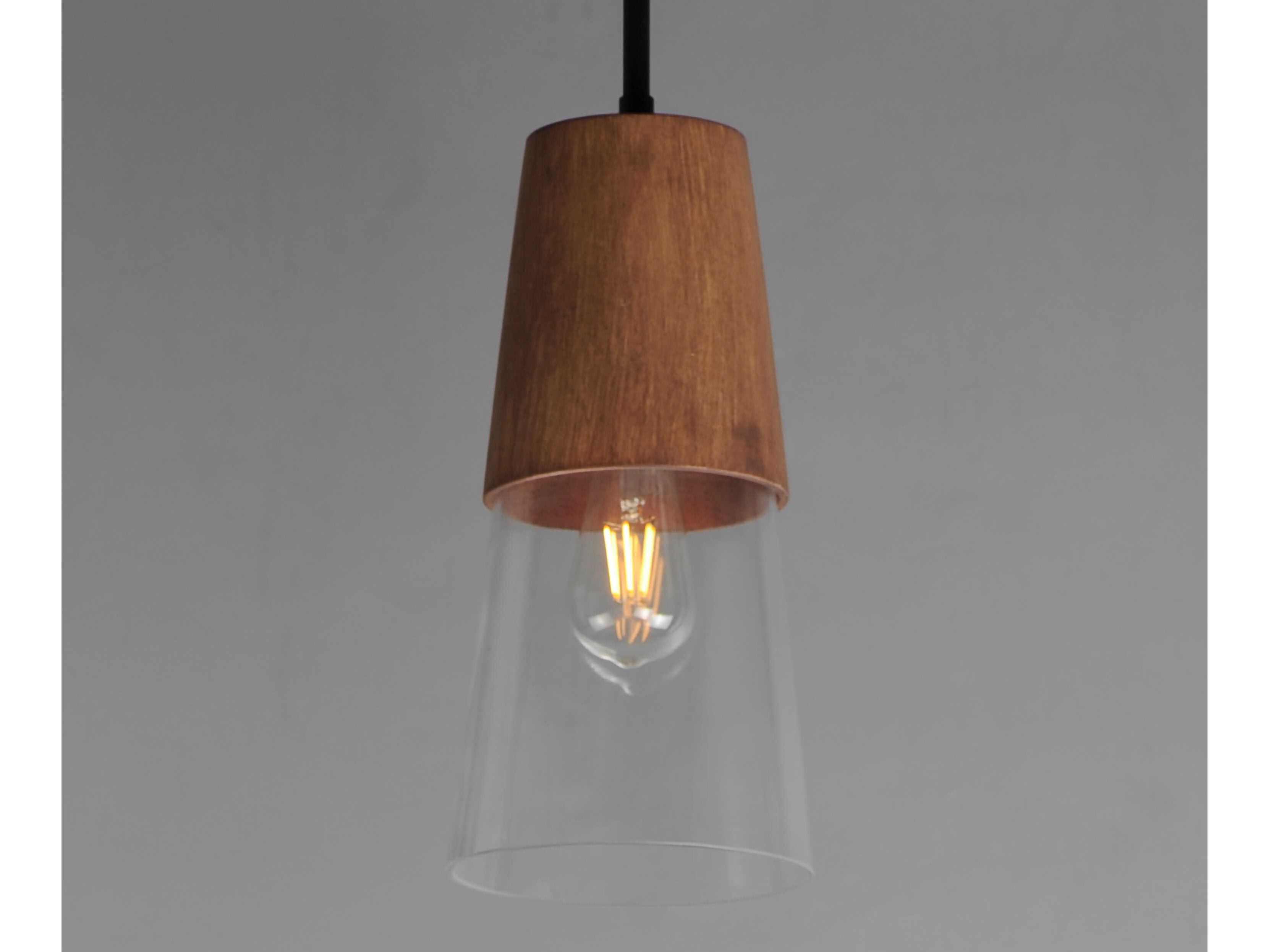 Maxim Lighting Carpenter 1-Light Walnut Black Brown Mini Pendant