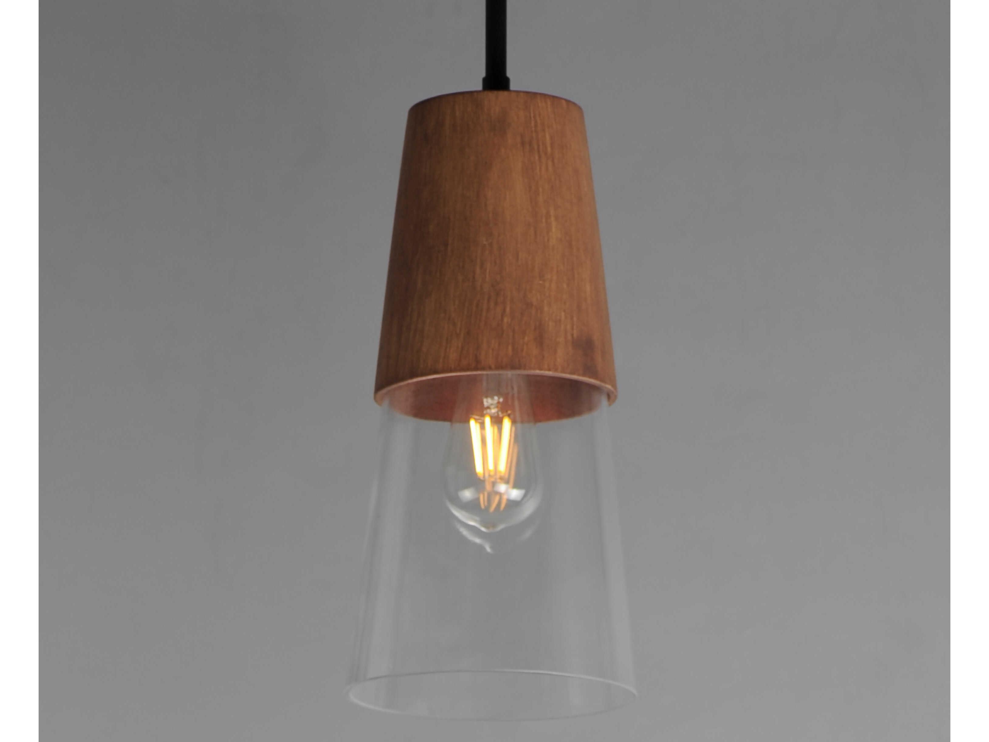 Maxim Lighting Carpenter 1-Light Walnut Black Brown Mini Pendant