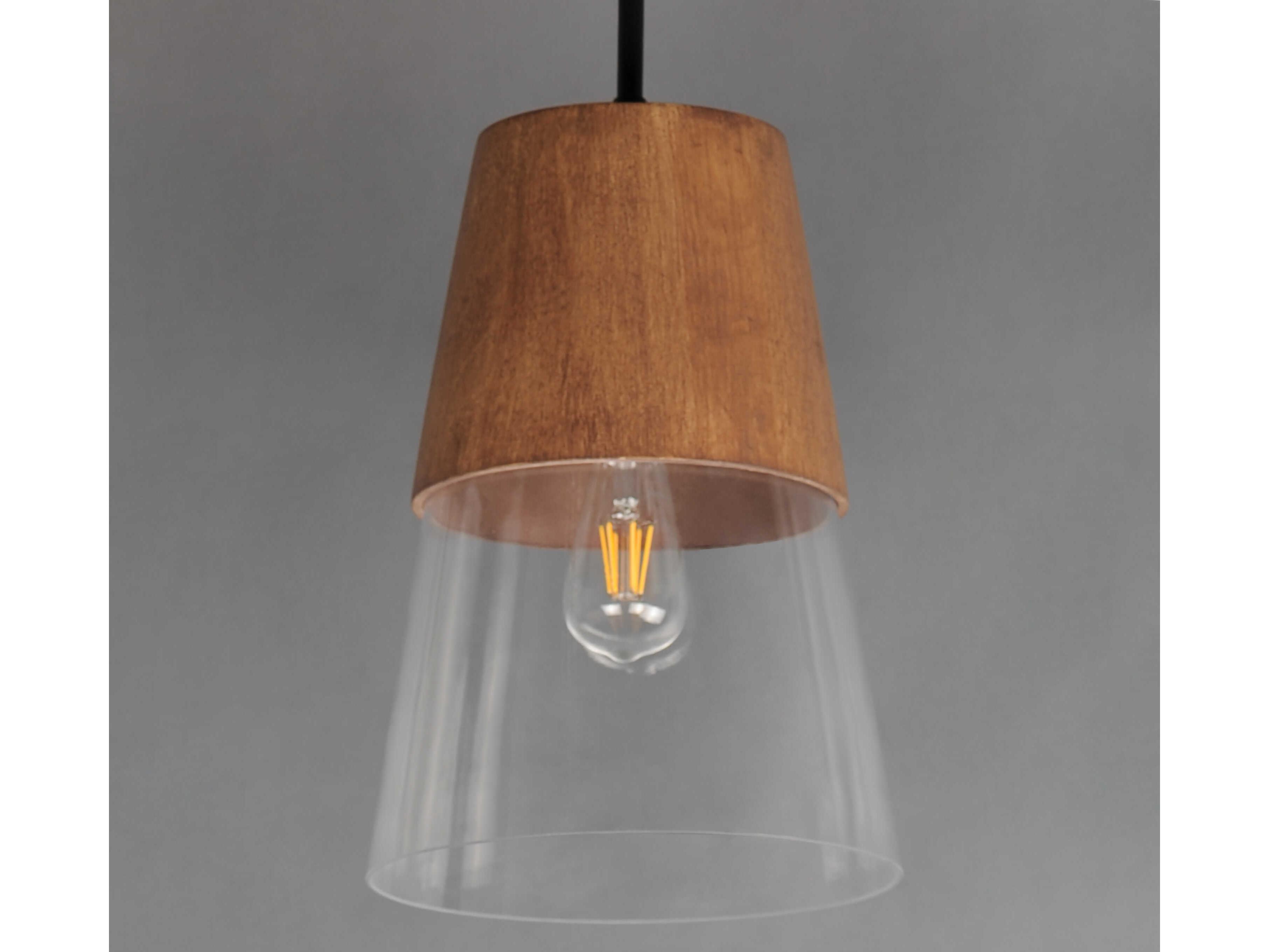 Maxim Lighting Carpenter 1-Light Walnut Black Brown Mini Pendant