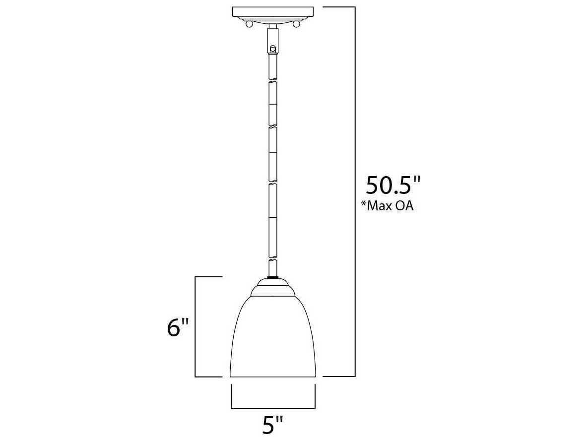 Maxim Lighting Stefan 1-Light Black Glass Dome Mini Pendant