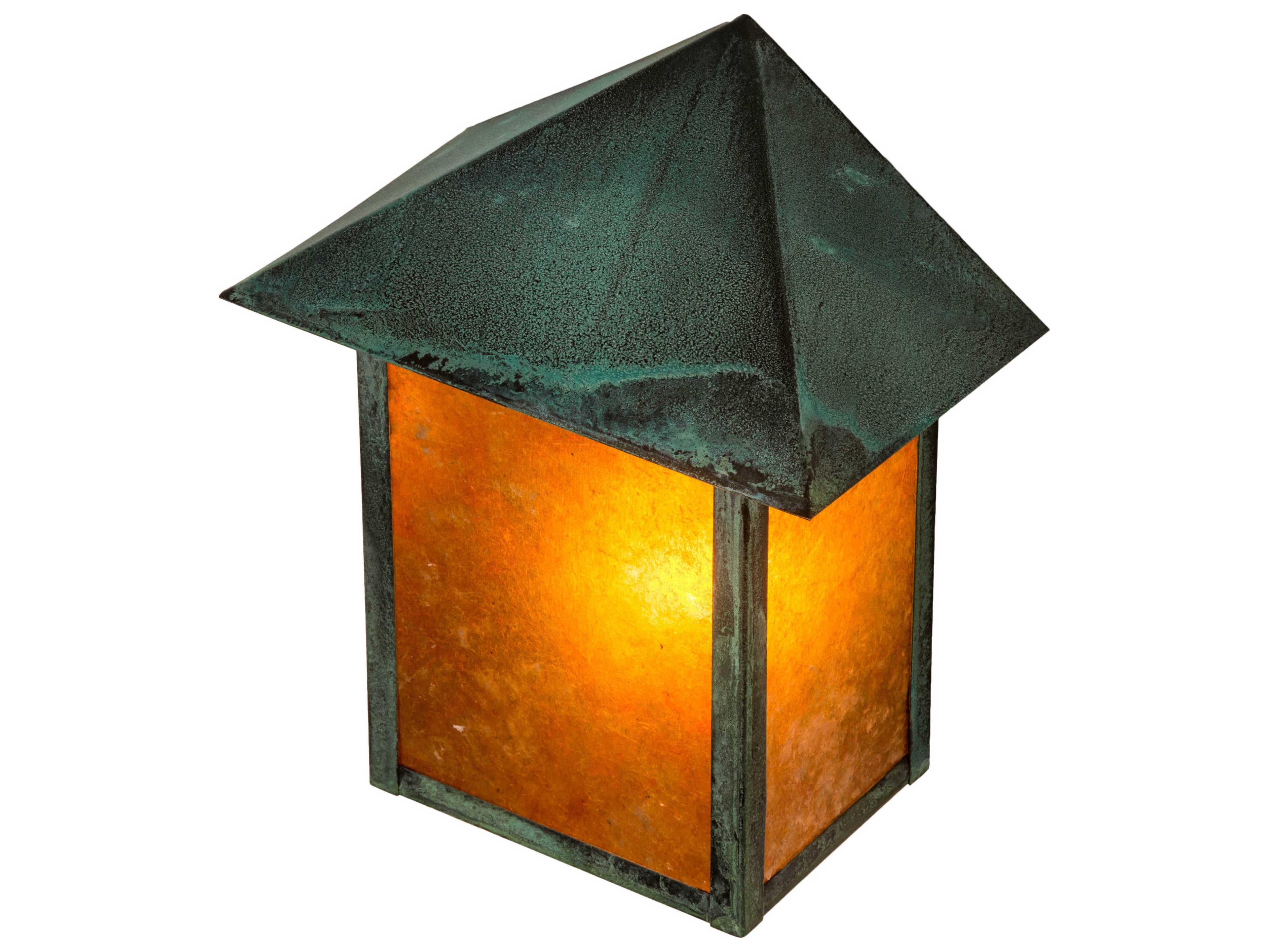 Meyda Seneca 1-Light Verdigris Brown Glass Wall Sconce