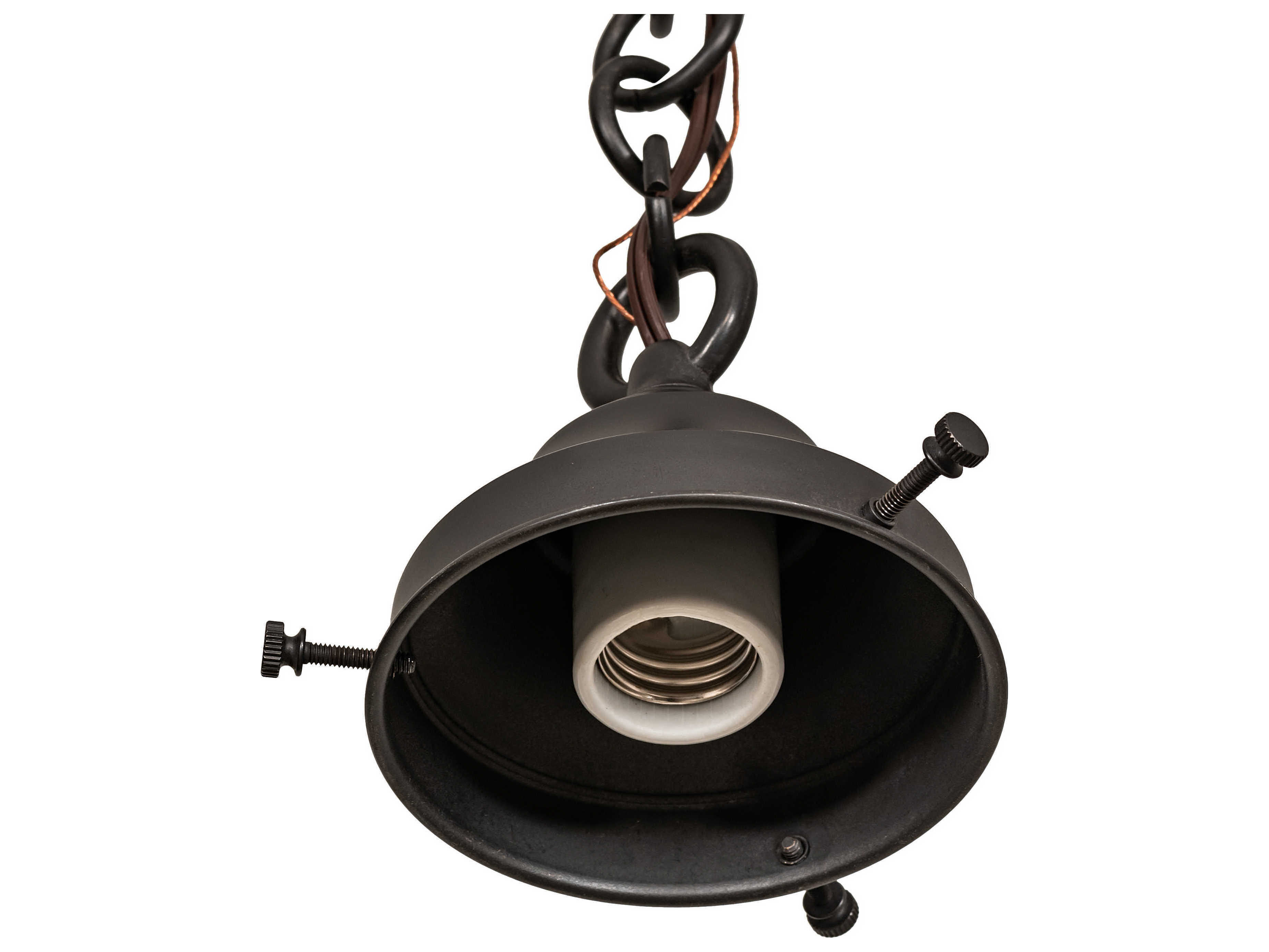 Meyda Revival Schoolhouse 1-Light Craftsman Brown Linear Mini Pendant