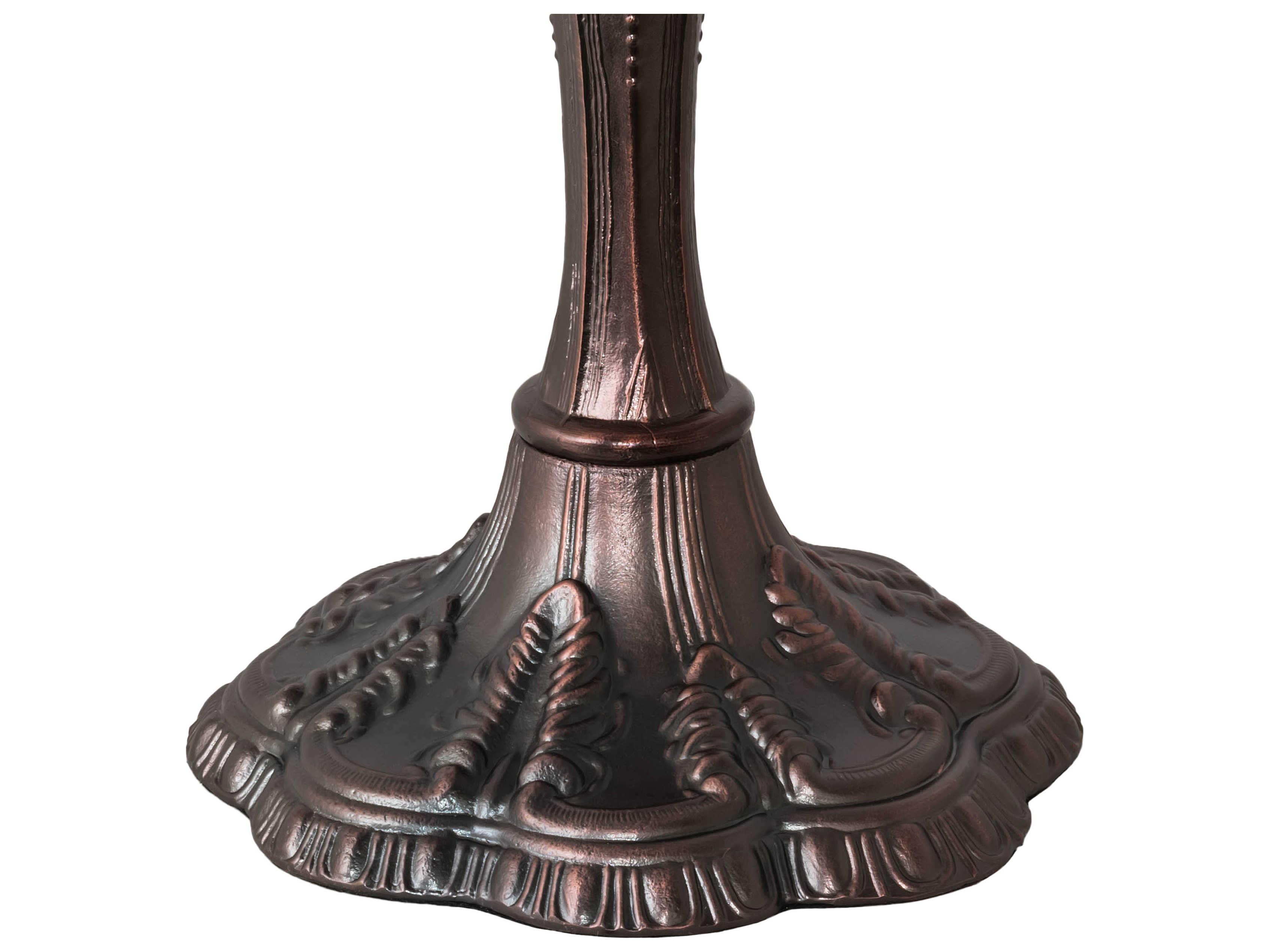 Meyda Roseborder Glass Tiffany Mahogany Bronze Buffet Lamp