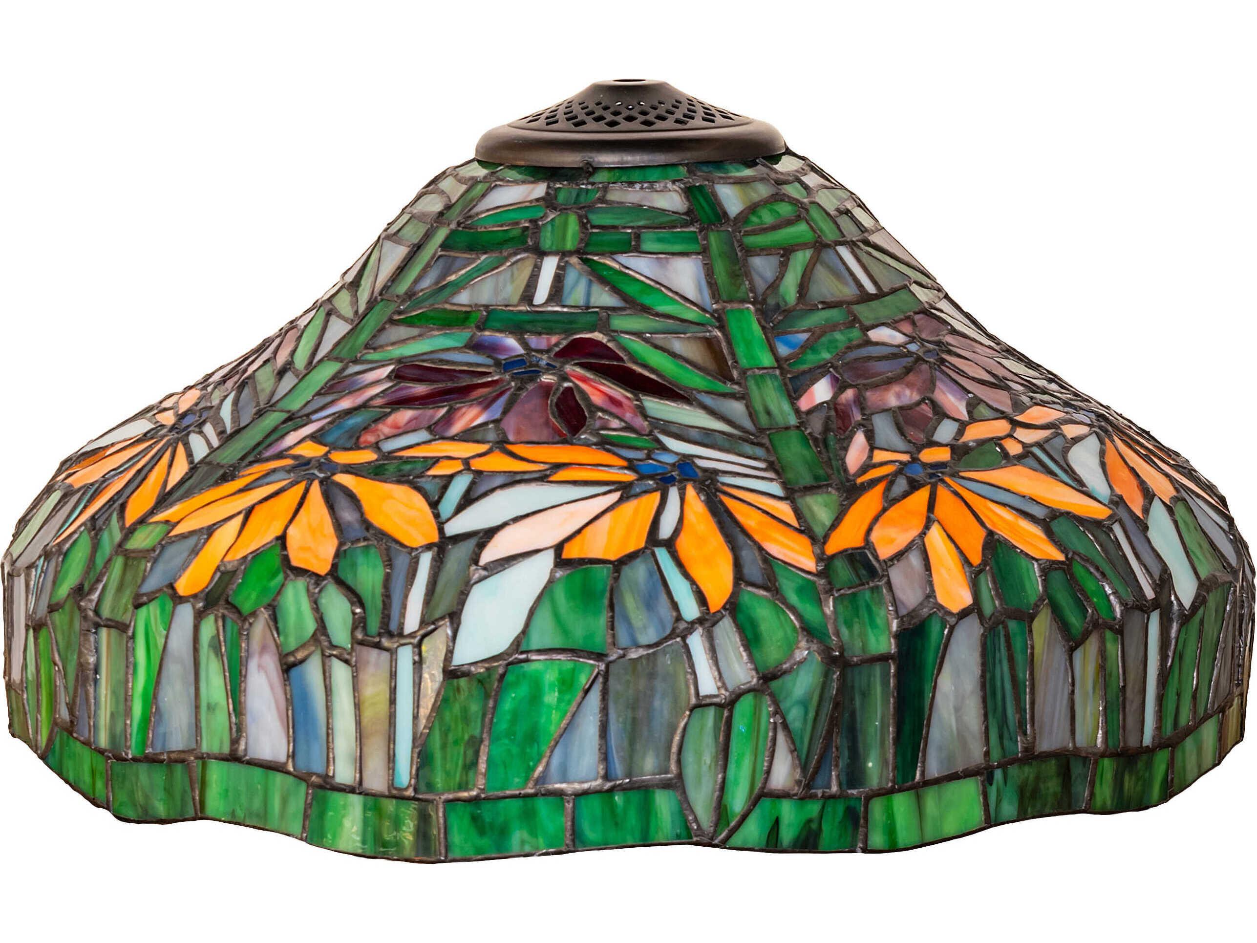 Meyda Poinsettia Orange Green Shade