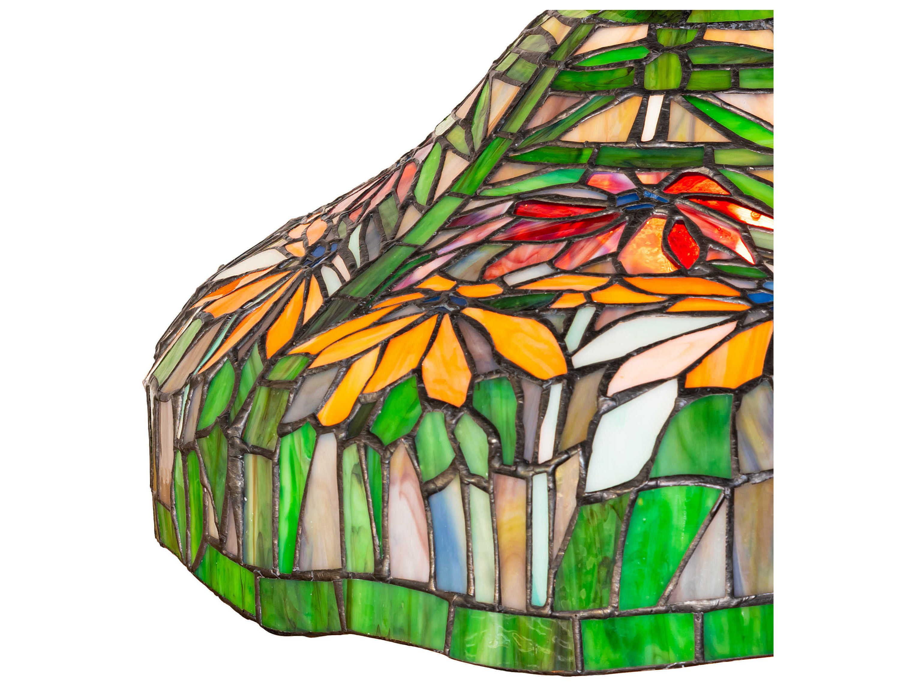 Meyda Poinsettia Orange Green Shade