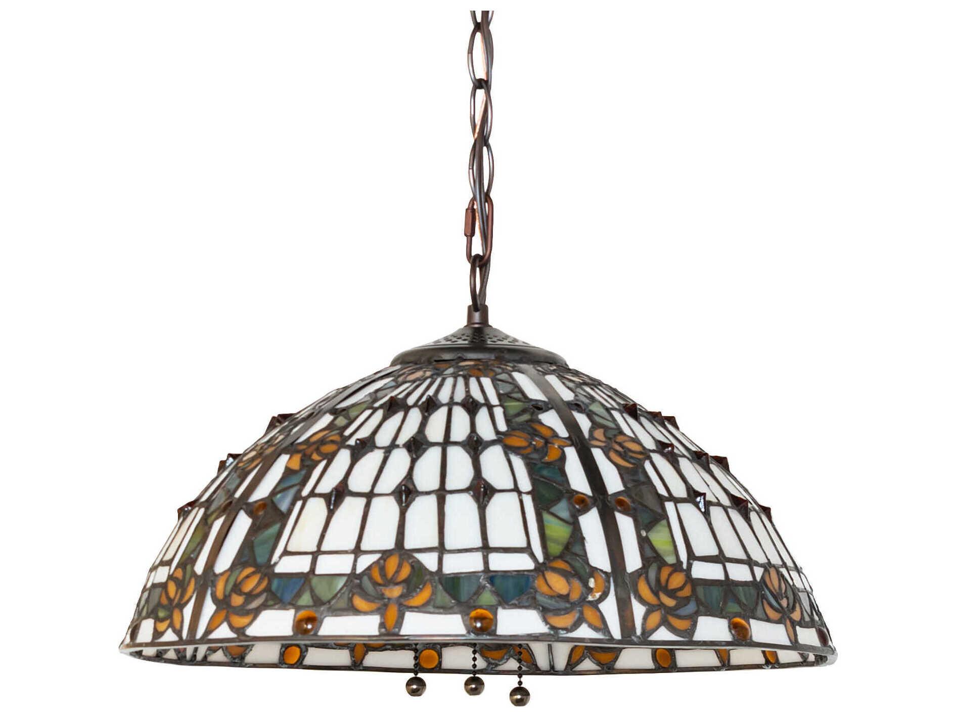 Meyda Fleur-de-lis 3-Light Beige / Honey Pendant