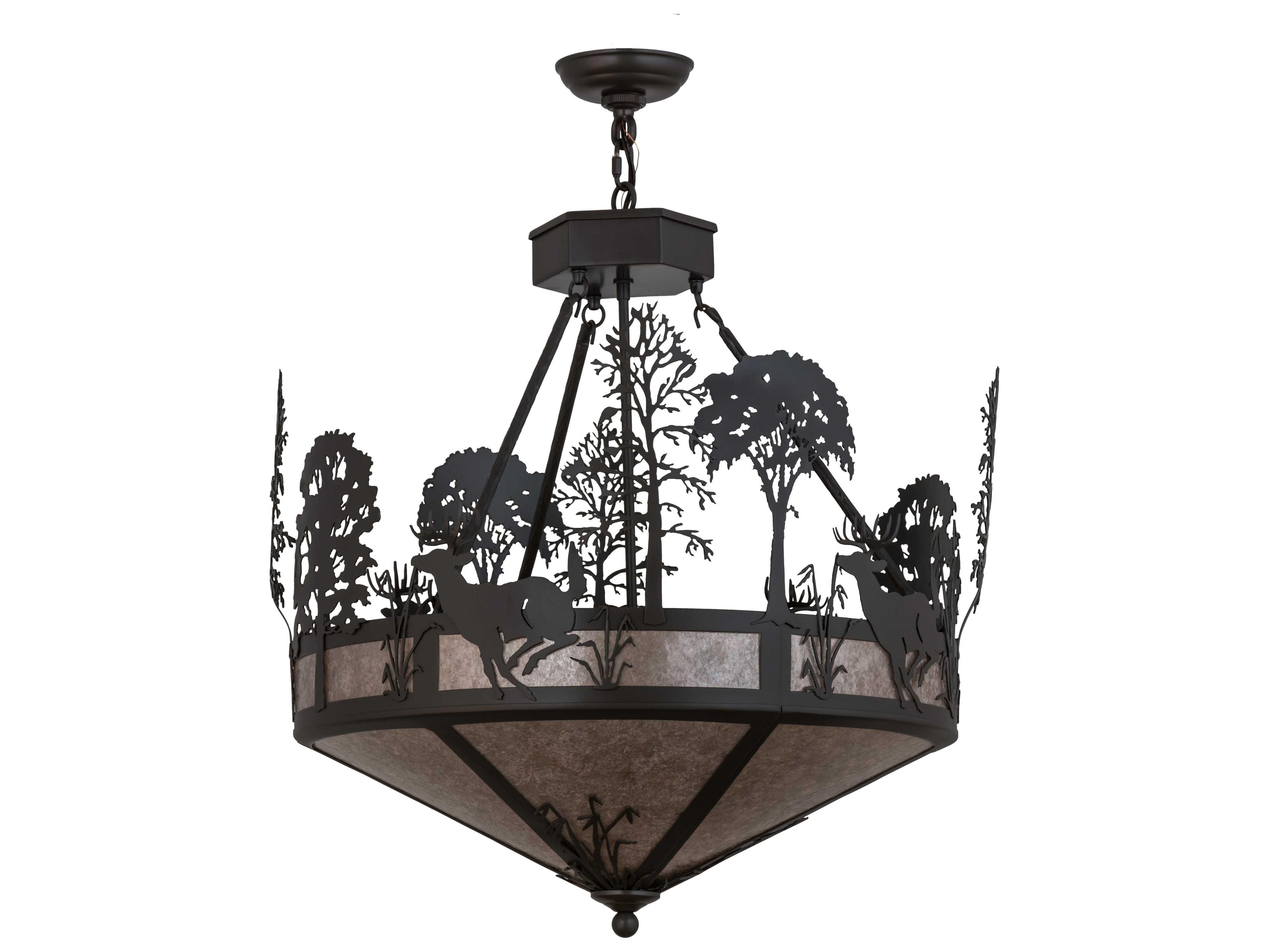 Meyda Deer On The Loose Timeless Bronze silver Pendant