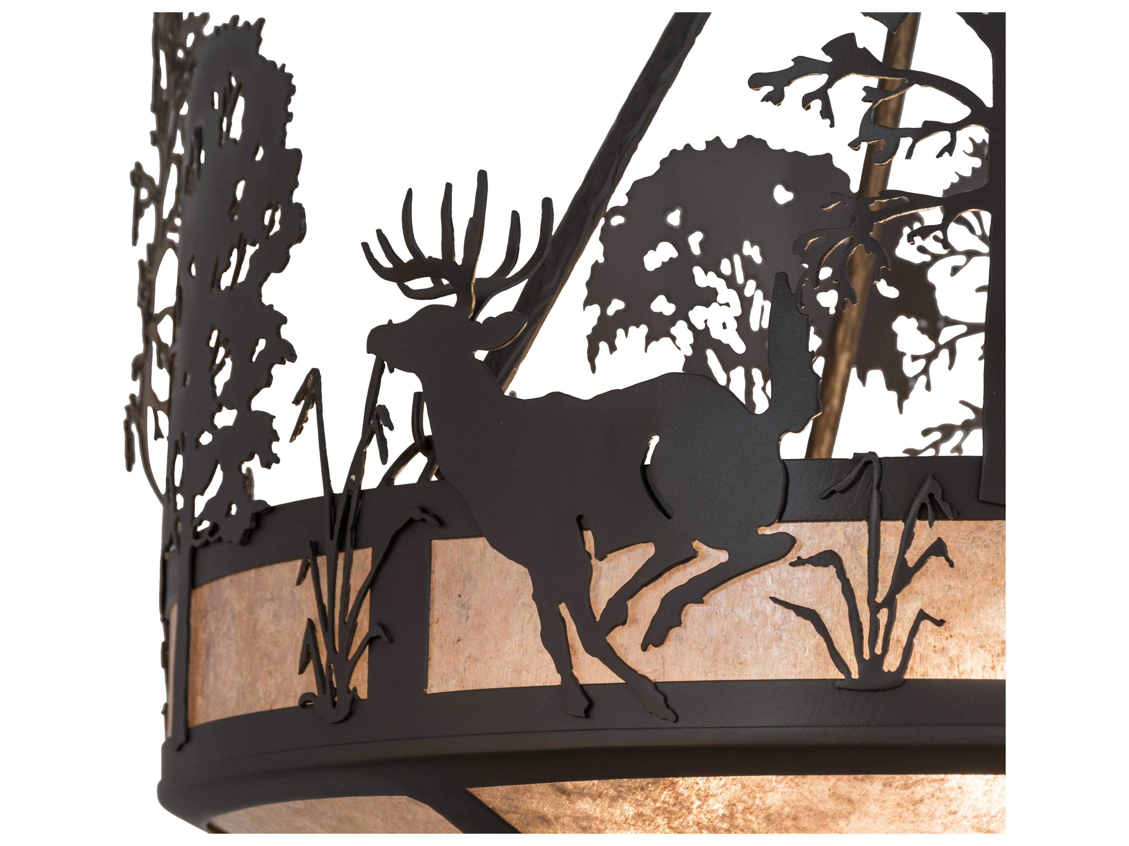 Meyda Deer On The Loose Timeless Bronze silver Pendant