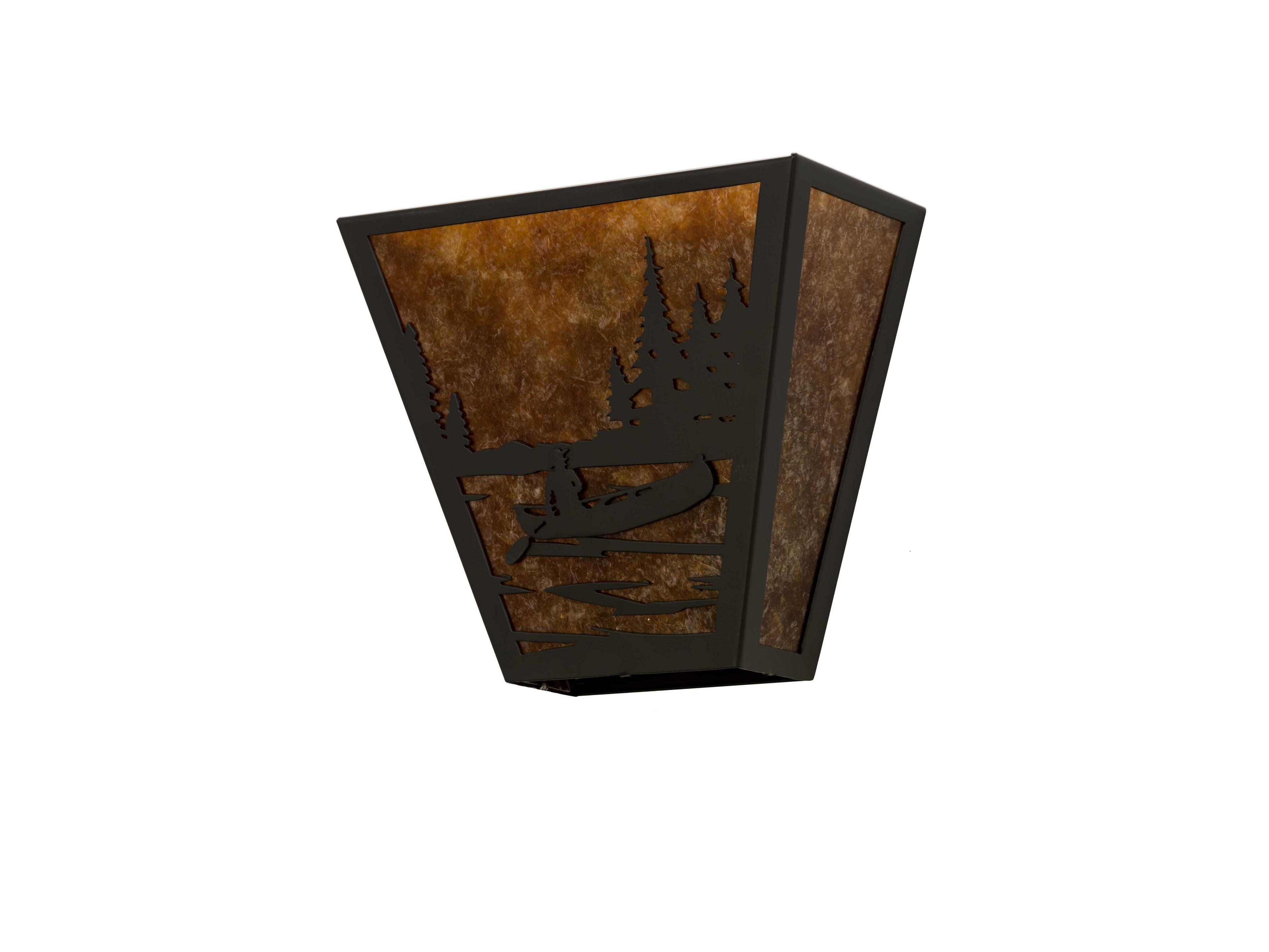 Meyda Canoe At Lake 2-Light Timeless Bronze amber Wall Sconce