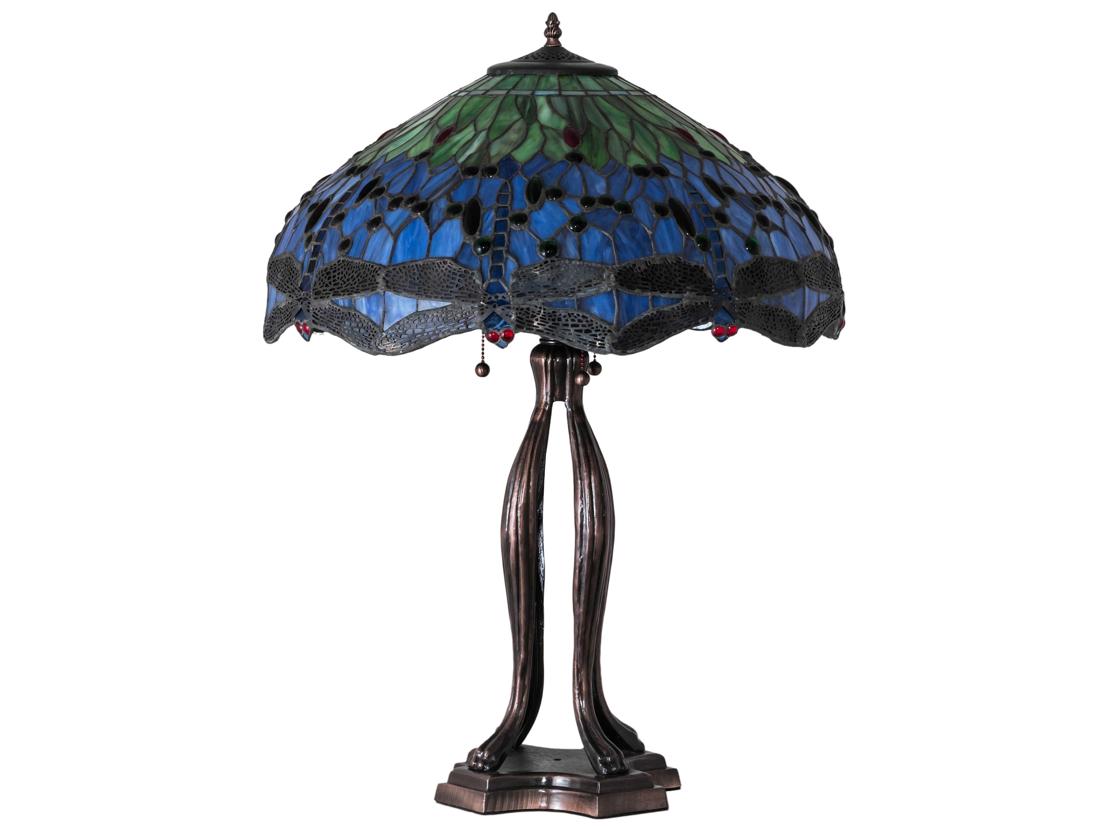 Meyda Tiffany Hanginghead Dragonfly Glass Mahogany Bronze Buffet Lamp
