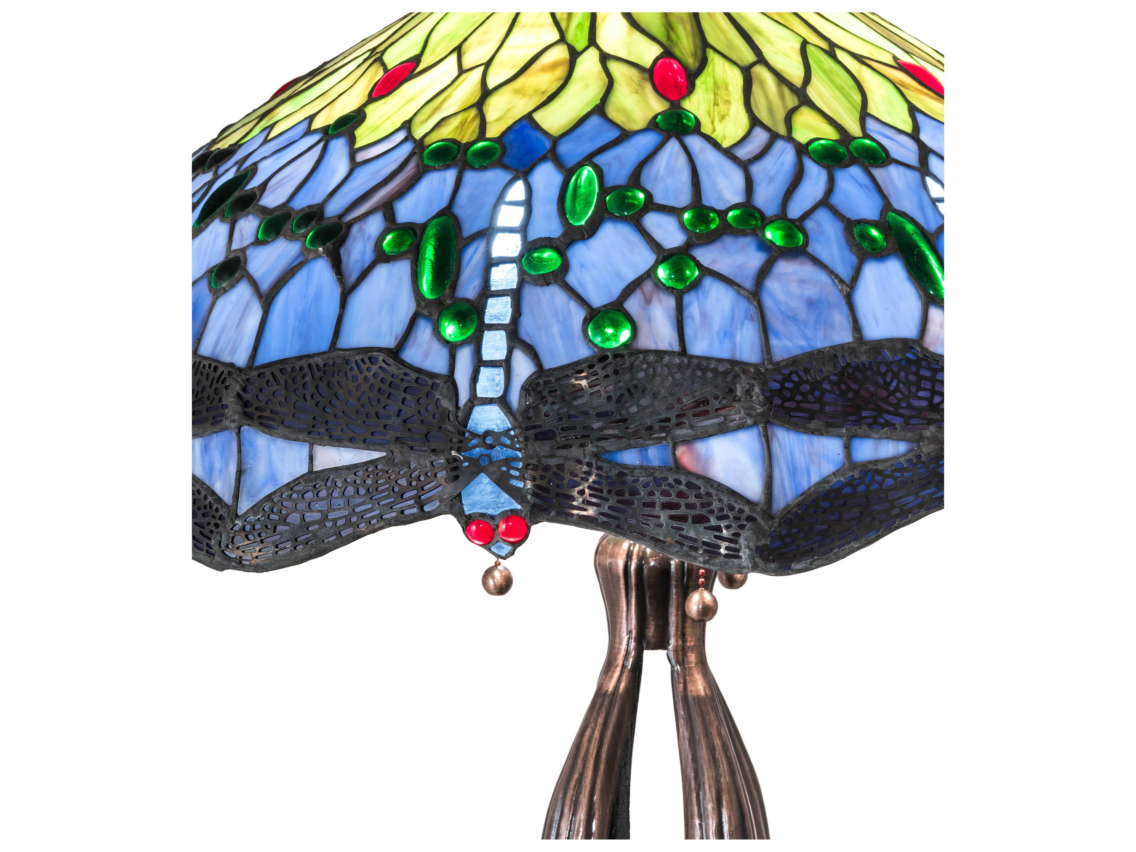 Meyda Tiffany Hanginghead Dragonfly Glass Mahogany Bronze Buffet Lamp