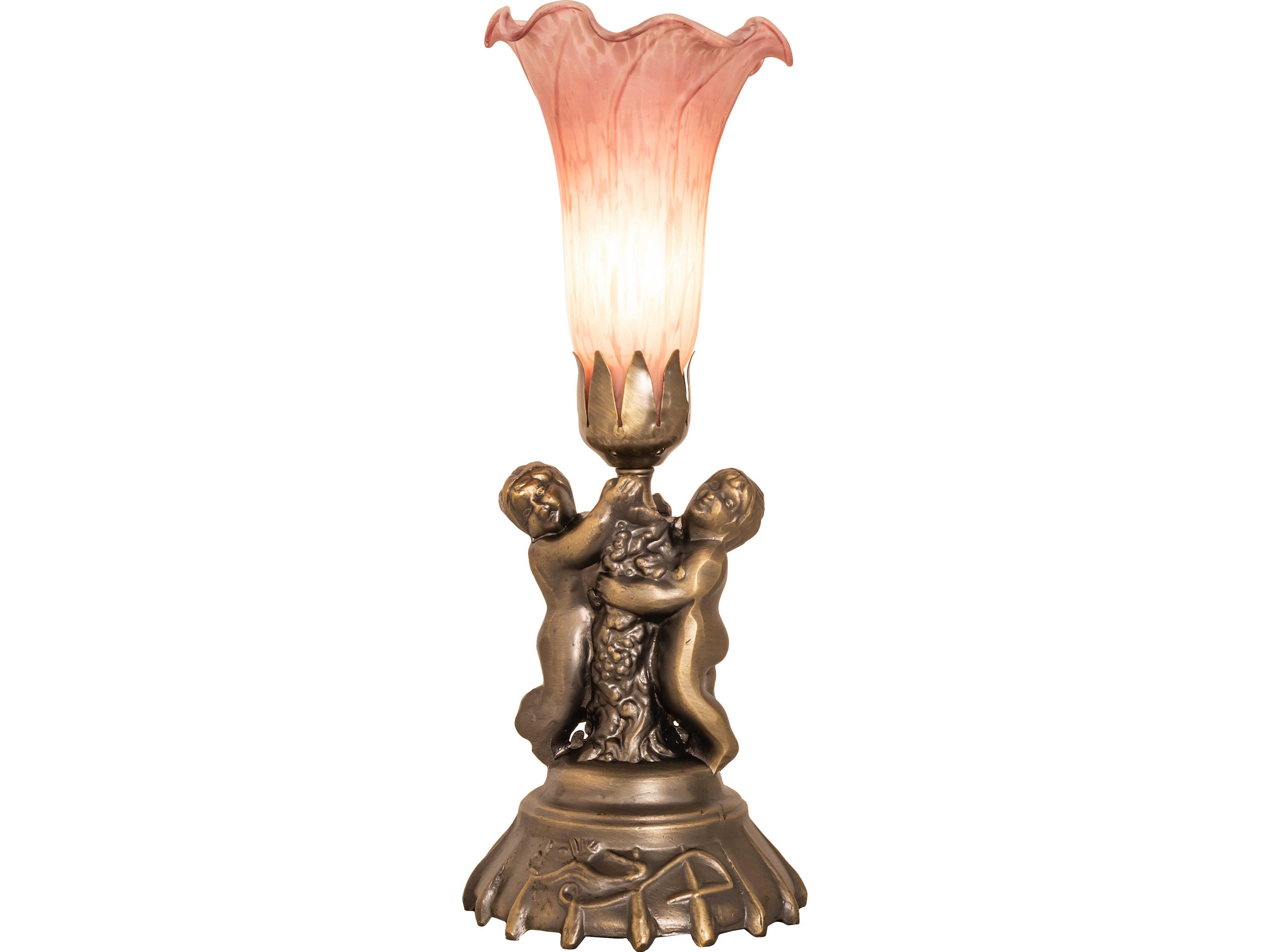 Meyda Pink Bronze Traditional Table Lamp