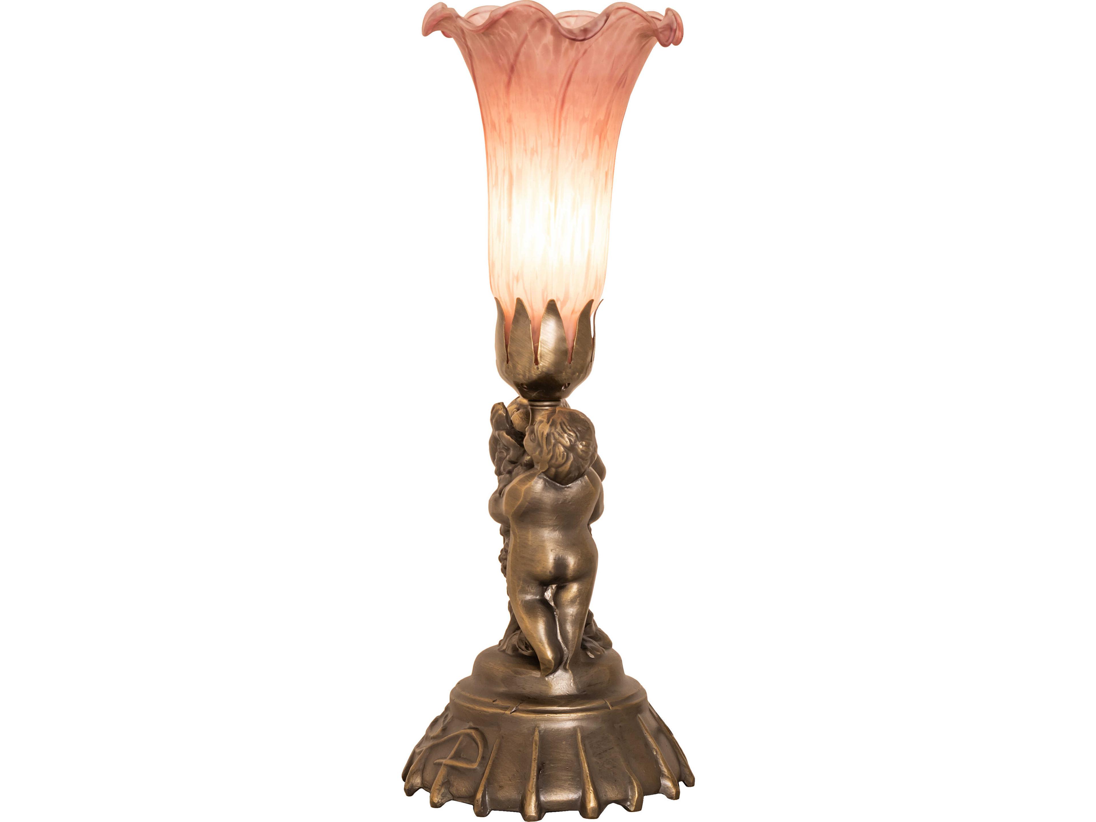 Meyda Pink Bronze Traditional Table Lamp