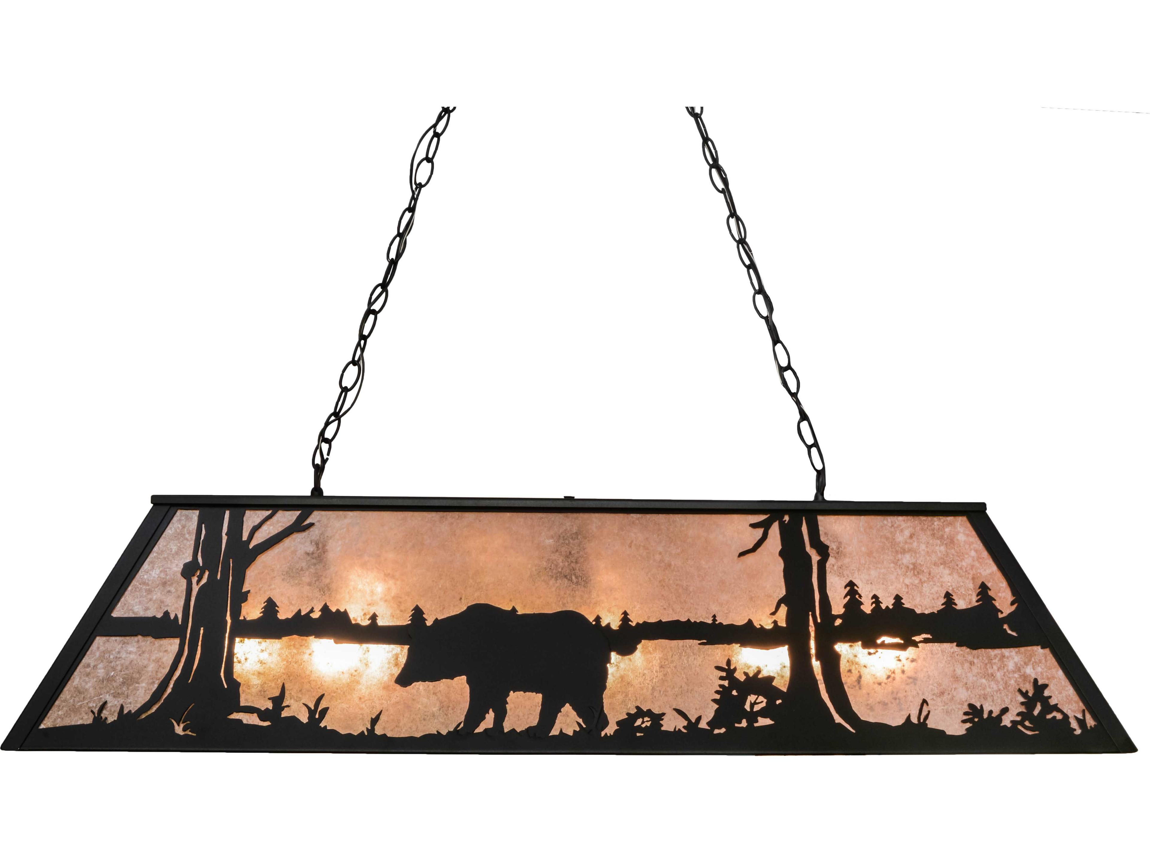 Meyda Bear At Lake 9-Light Black silver Geometric Pendant