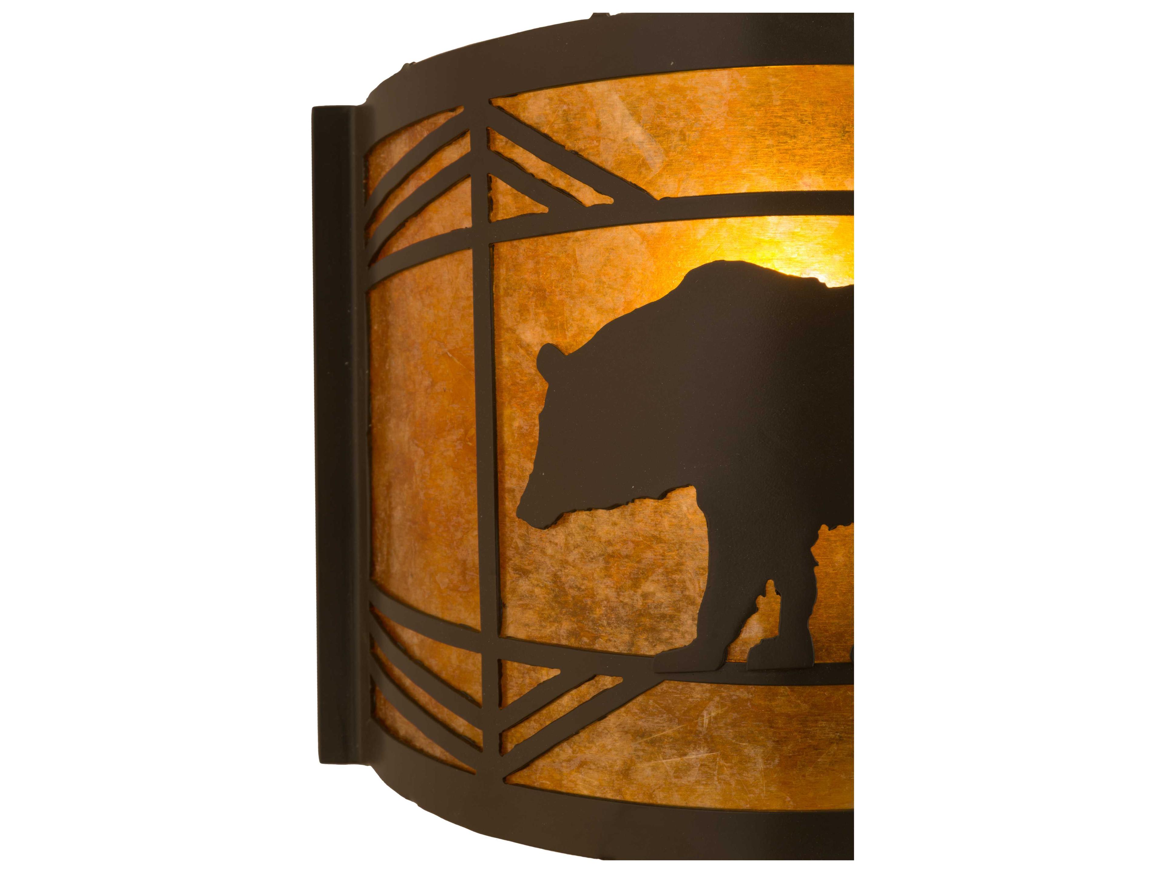 Meyda Lone Bear Timeless Bronze amber Wall Sconce