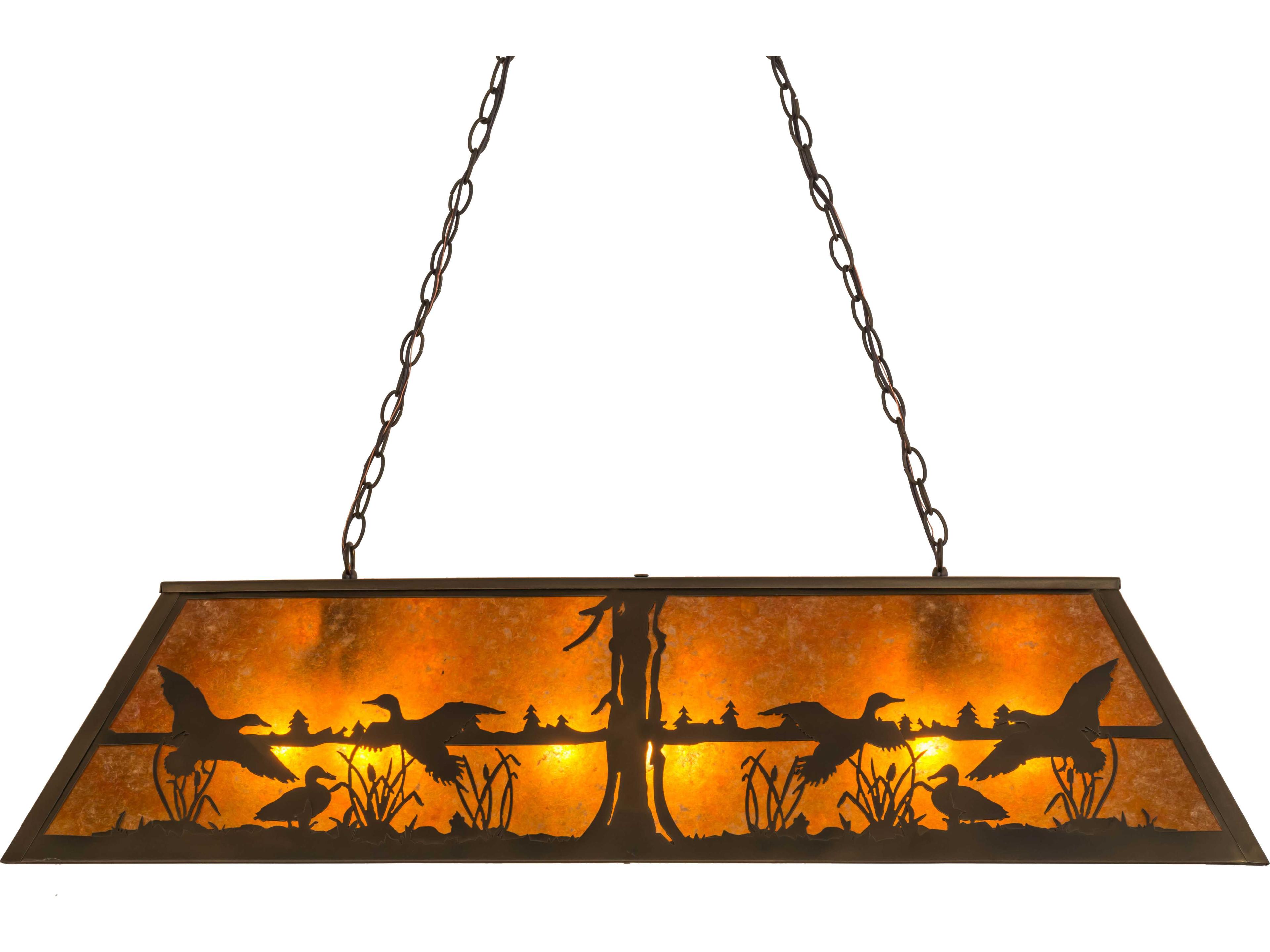 Meyda Ducks In Flight Antique Copper amber Pendant