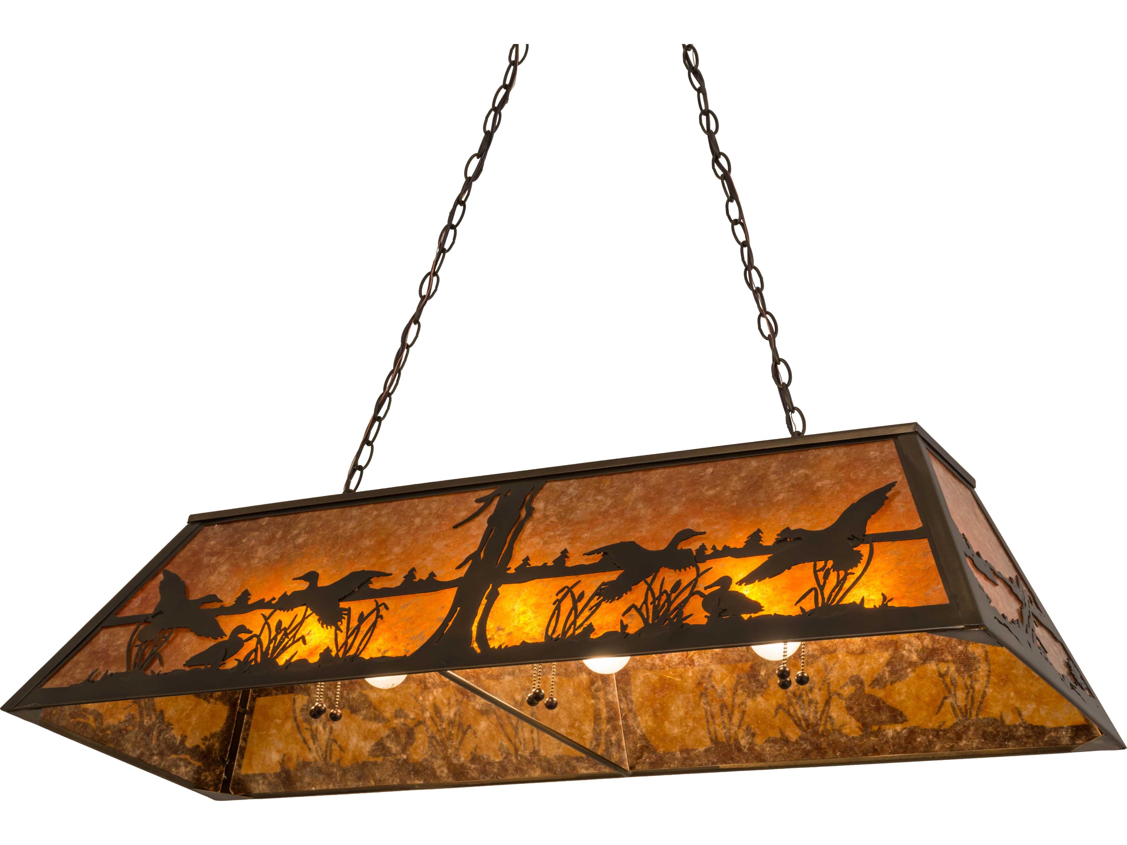 Meyda Ducks In Flight Antique Copper amber Pendant