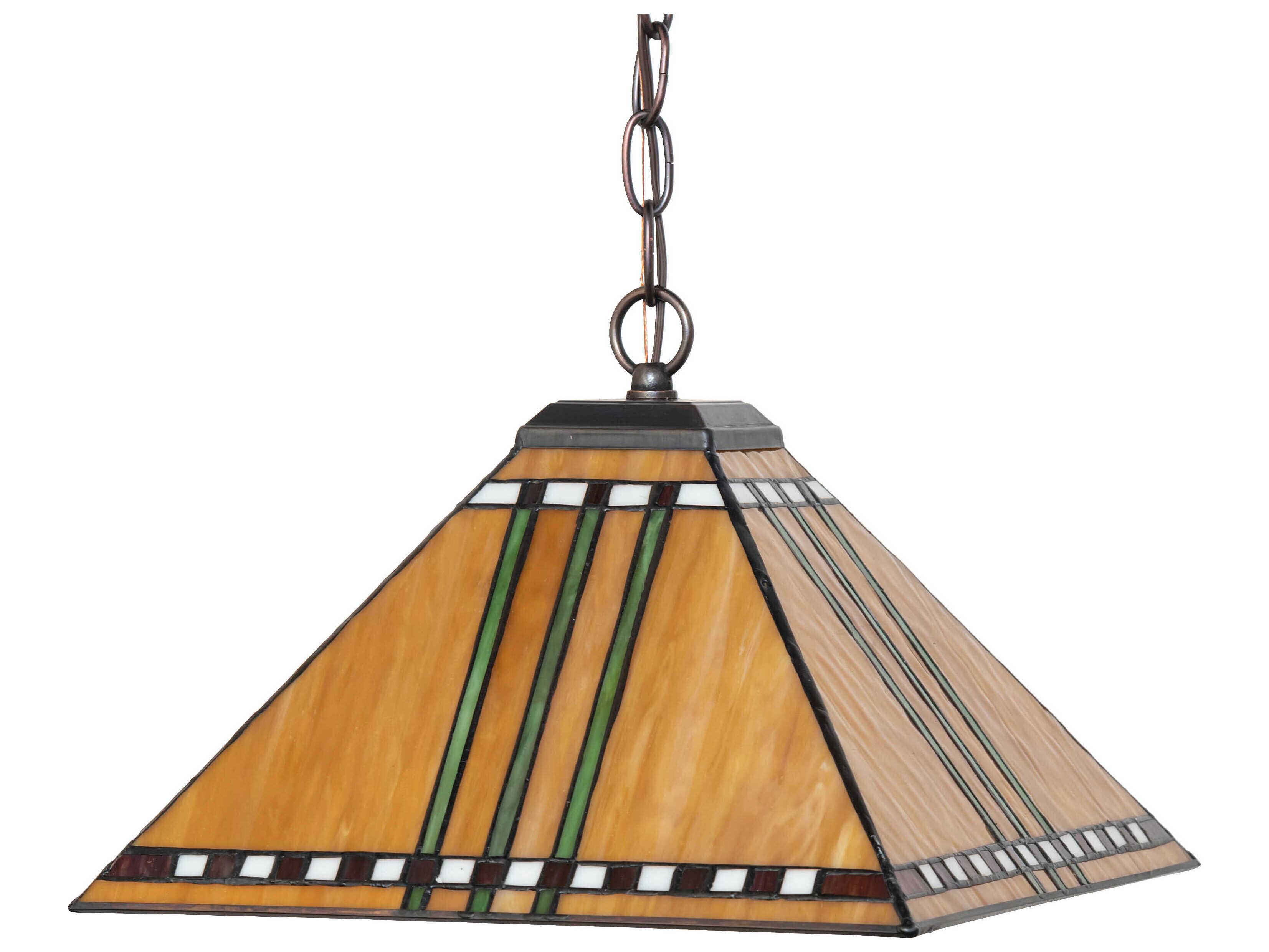 Meyda Prairie Corn 1-Light Mahogany Bronze Glass Empire Pendant