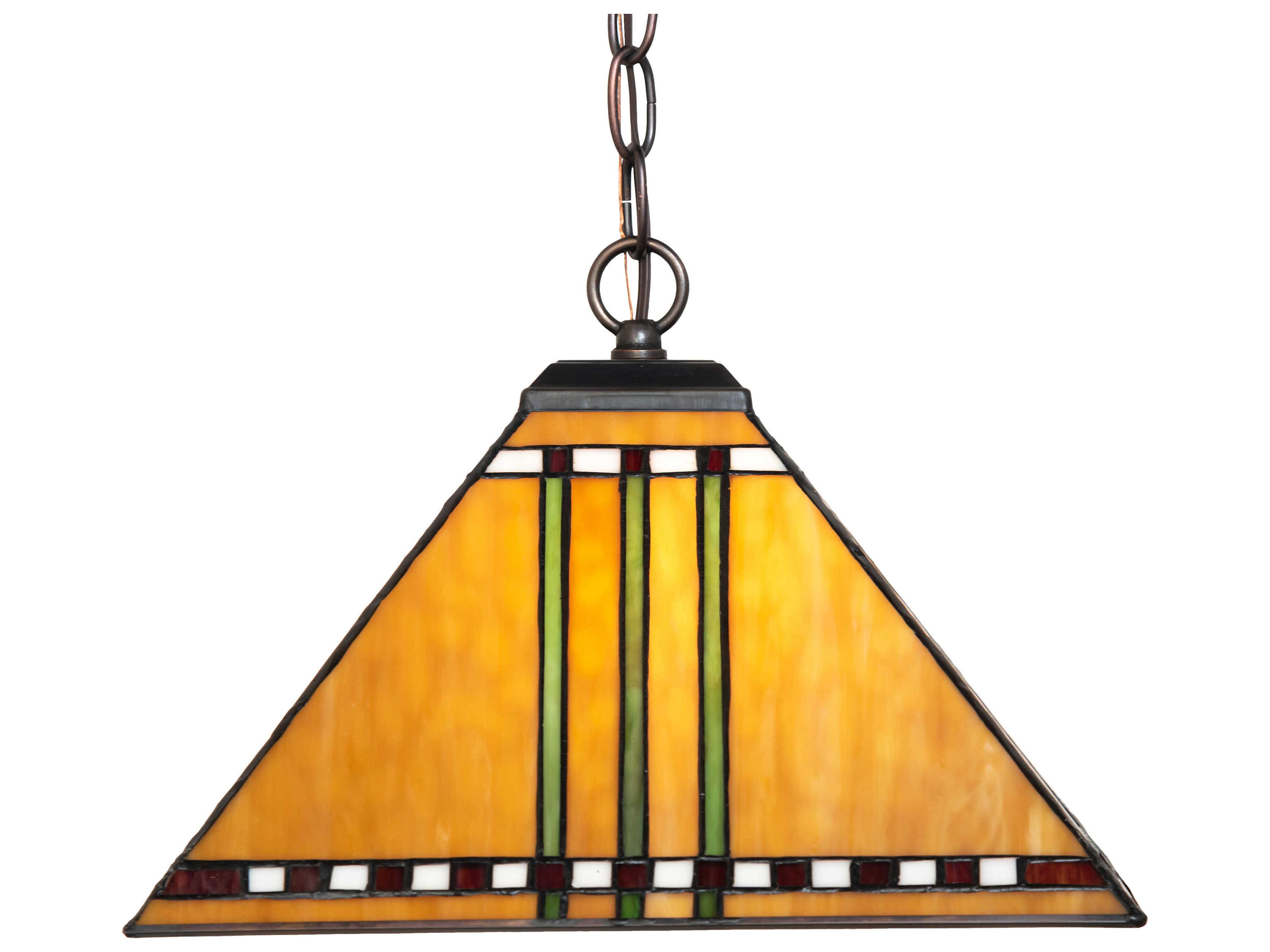 Meyda Prairie Corn 1-Light Mahogany Bronze Glass Empire Pendant