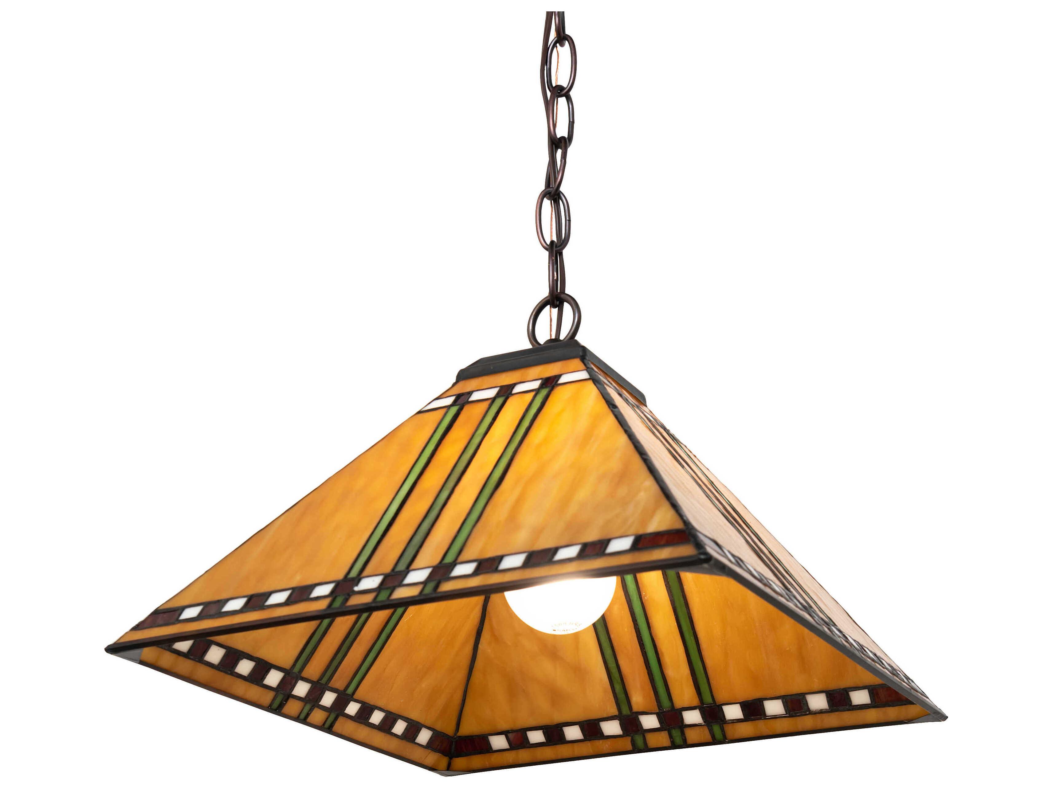 Meyda Prairie Corn 1-Light Mahogany Bronze Glass Empire Pendant