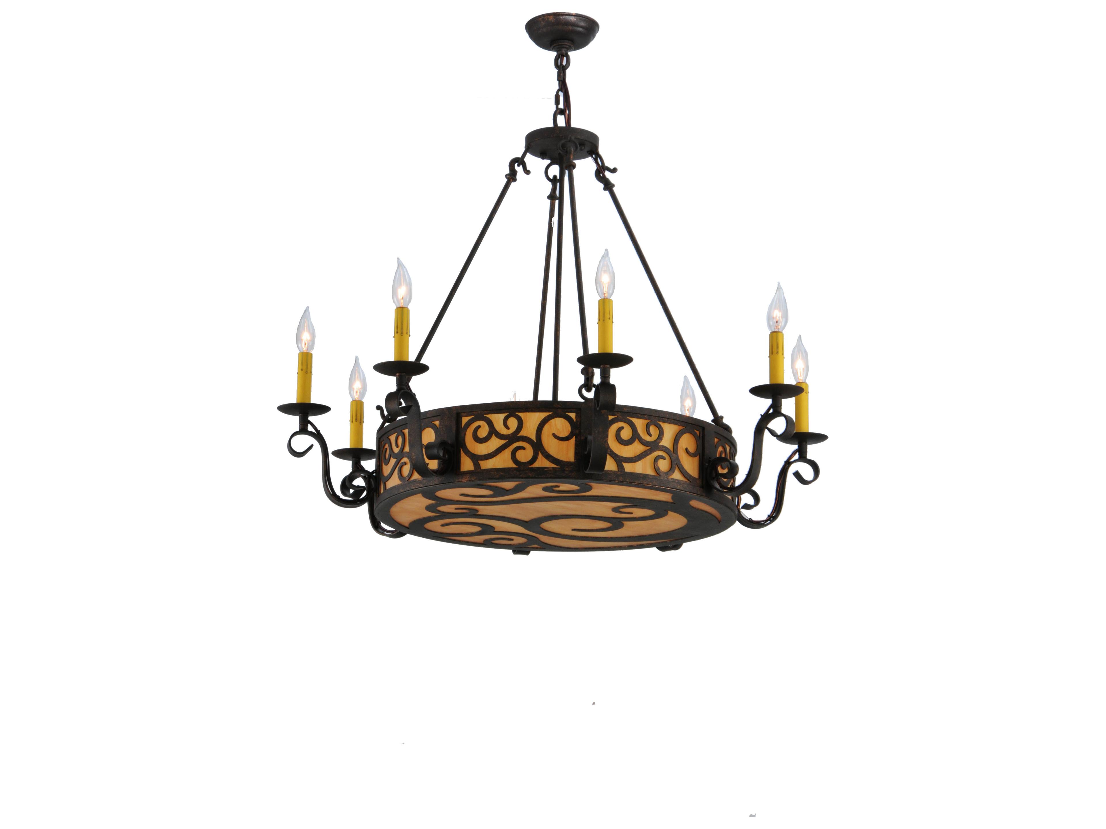 Meyda Delano 11-Light Rust Black Candelabra Chandelier