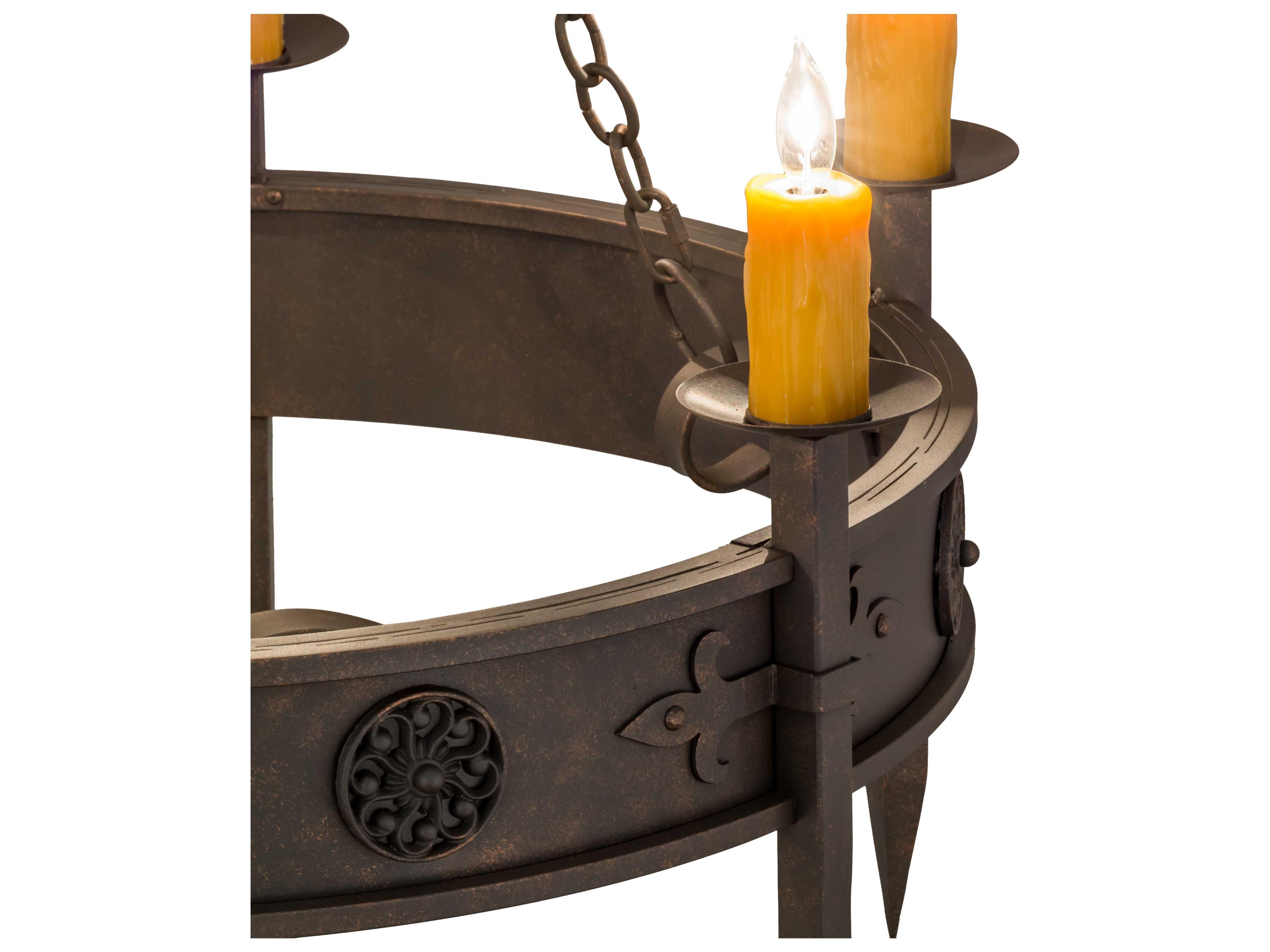 Meyda Calandra Gilded Tobacco Bronze Round Chandelier