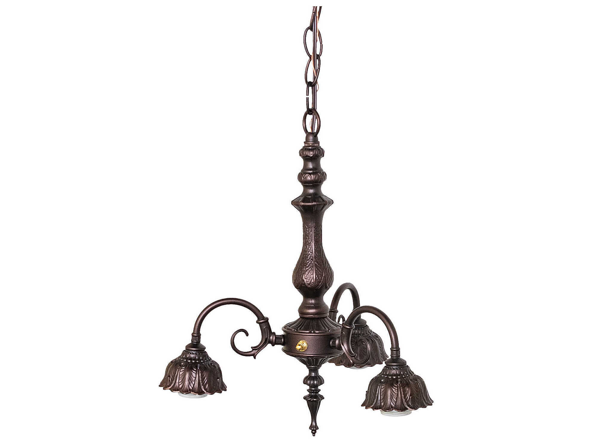 Meyda Victorian 3-Light Mahogany Bronze Traditional Chandelier