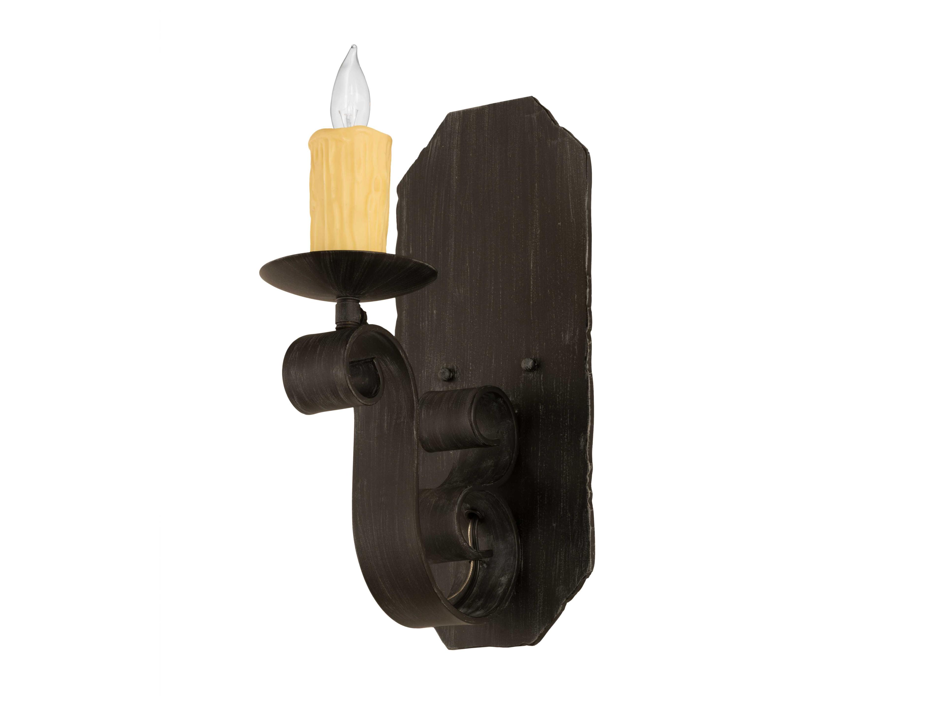 Meyda Renzo 1-Light Antique Iron Gate Black Wall Sconce