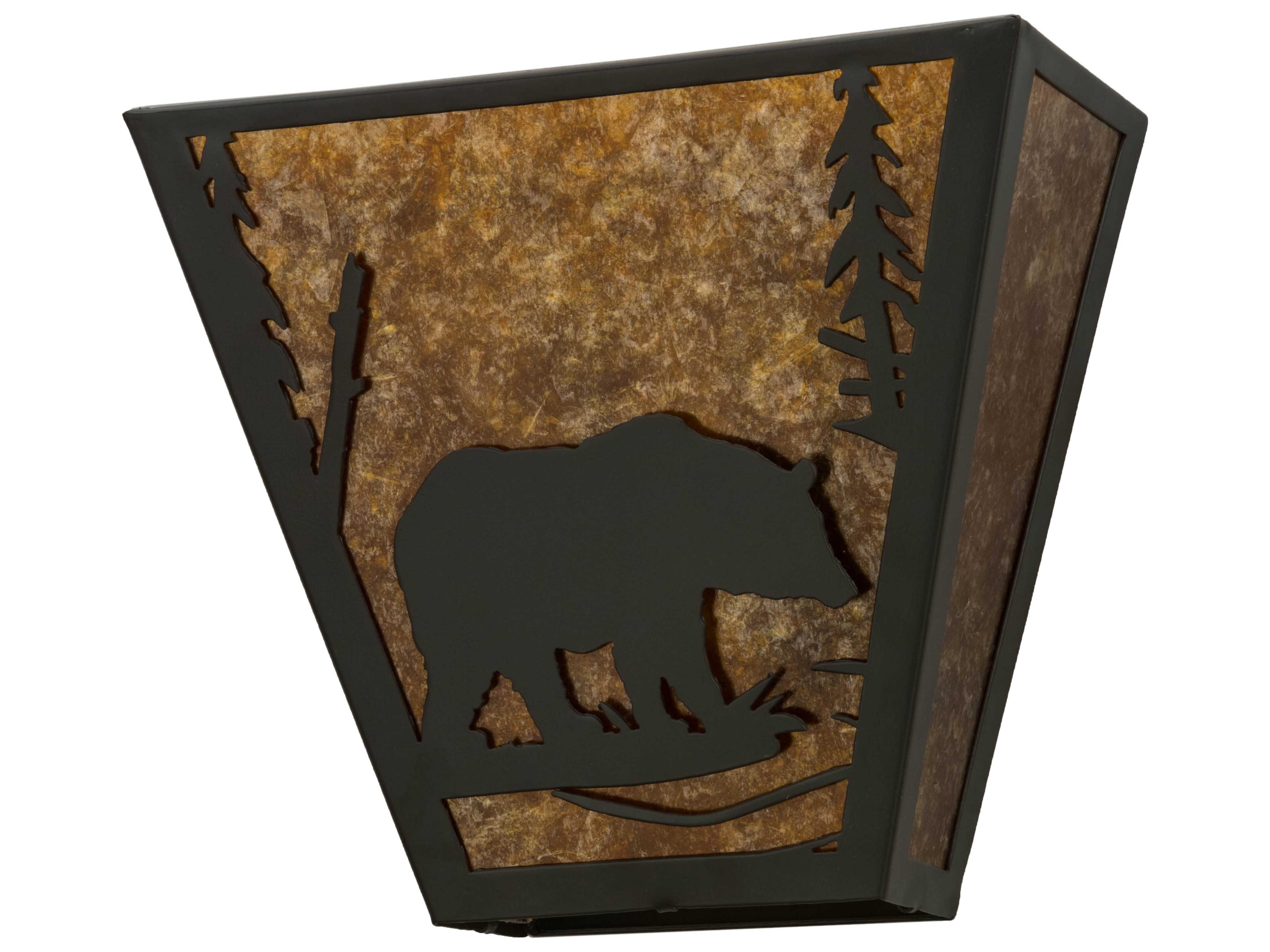 Meyda Bear Creek 2-Light Timeless Bronze amber Wall Sconce