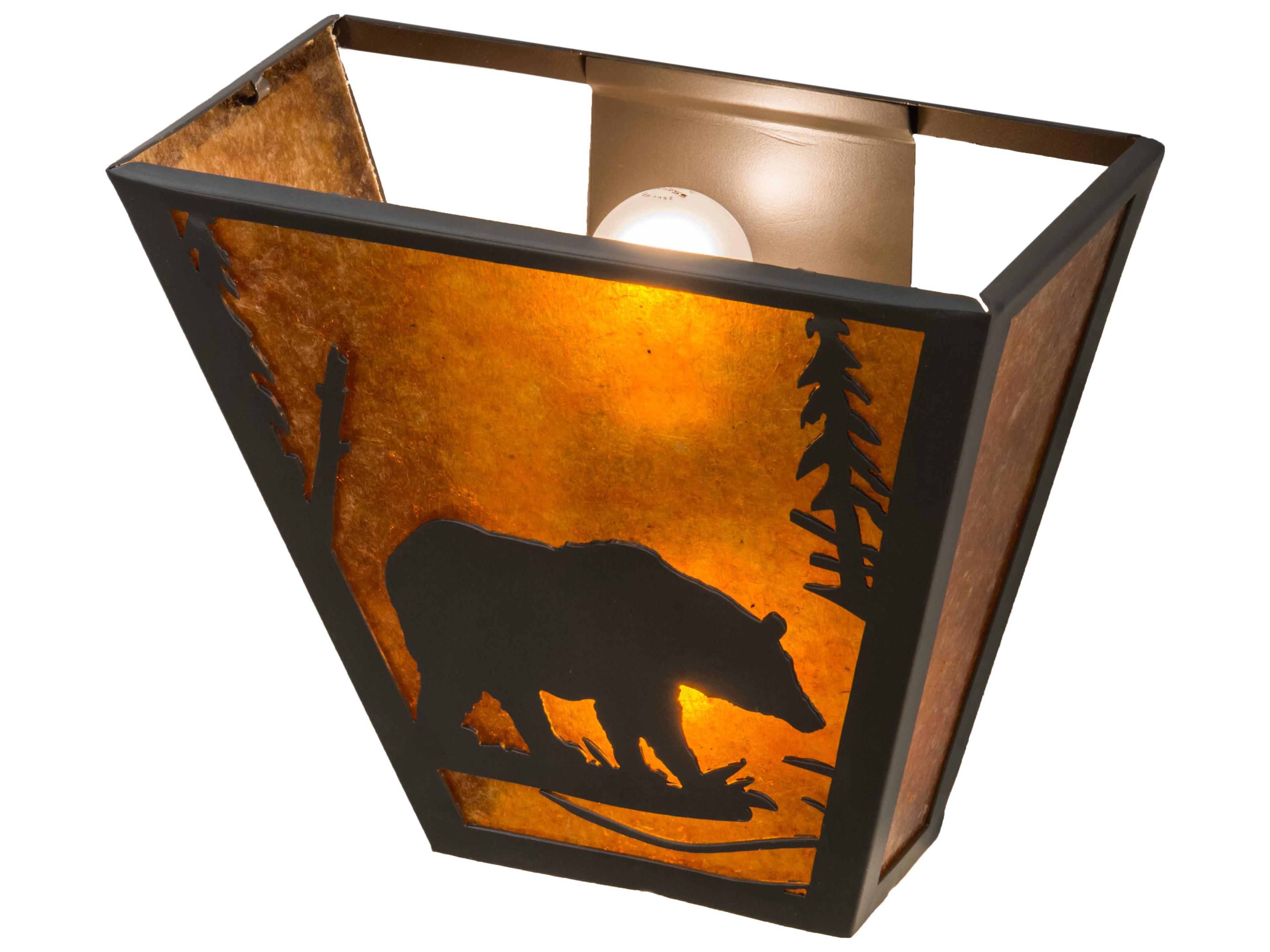 Meyda Bear Creek 2-Light Timeless Bronze amber Wall Sconce