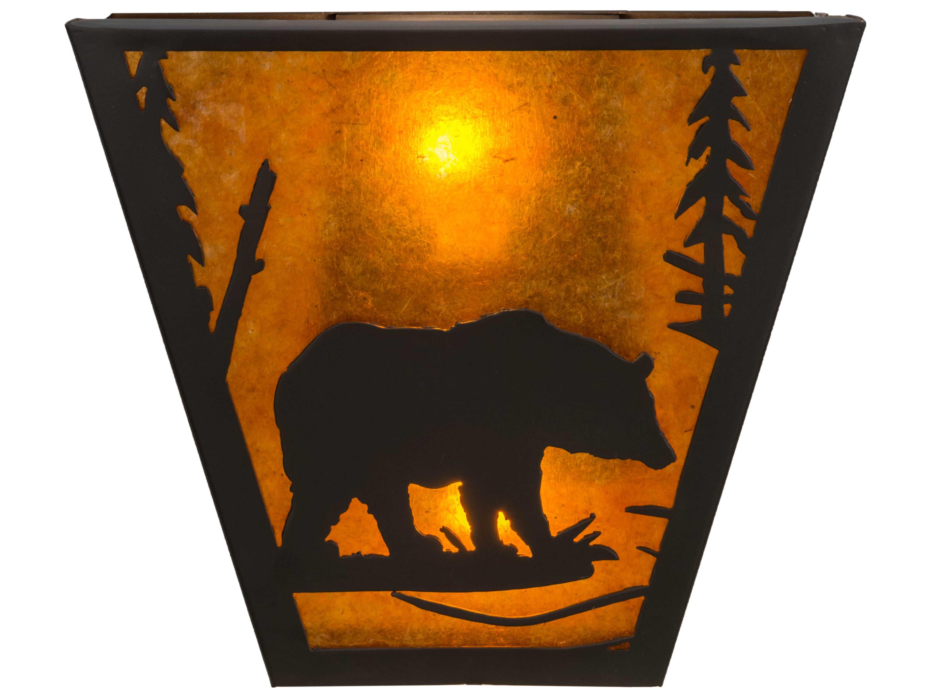 Meyda Bear Creek 2-Light Timeless Bronze amber Wall Sconce
