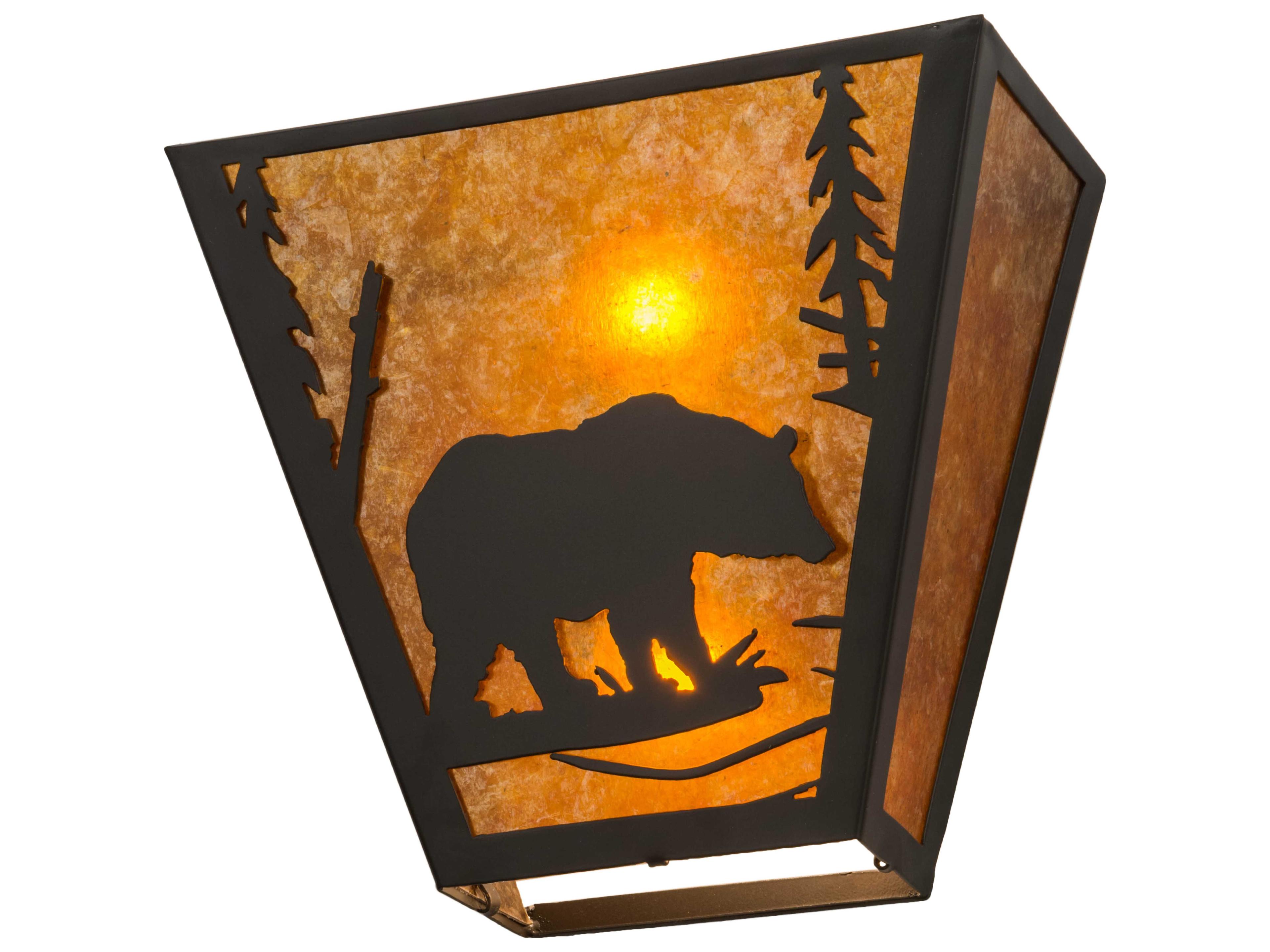 Meyda Bear Creek 2-Light Timeless Bronze amber Wall Sconce