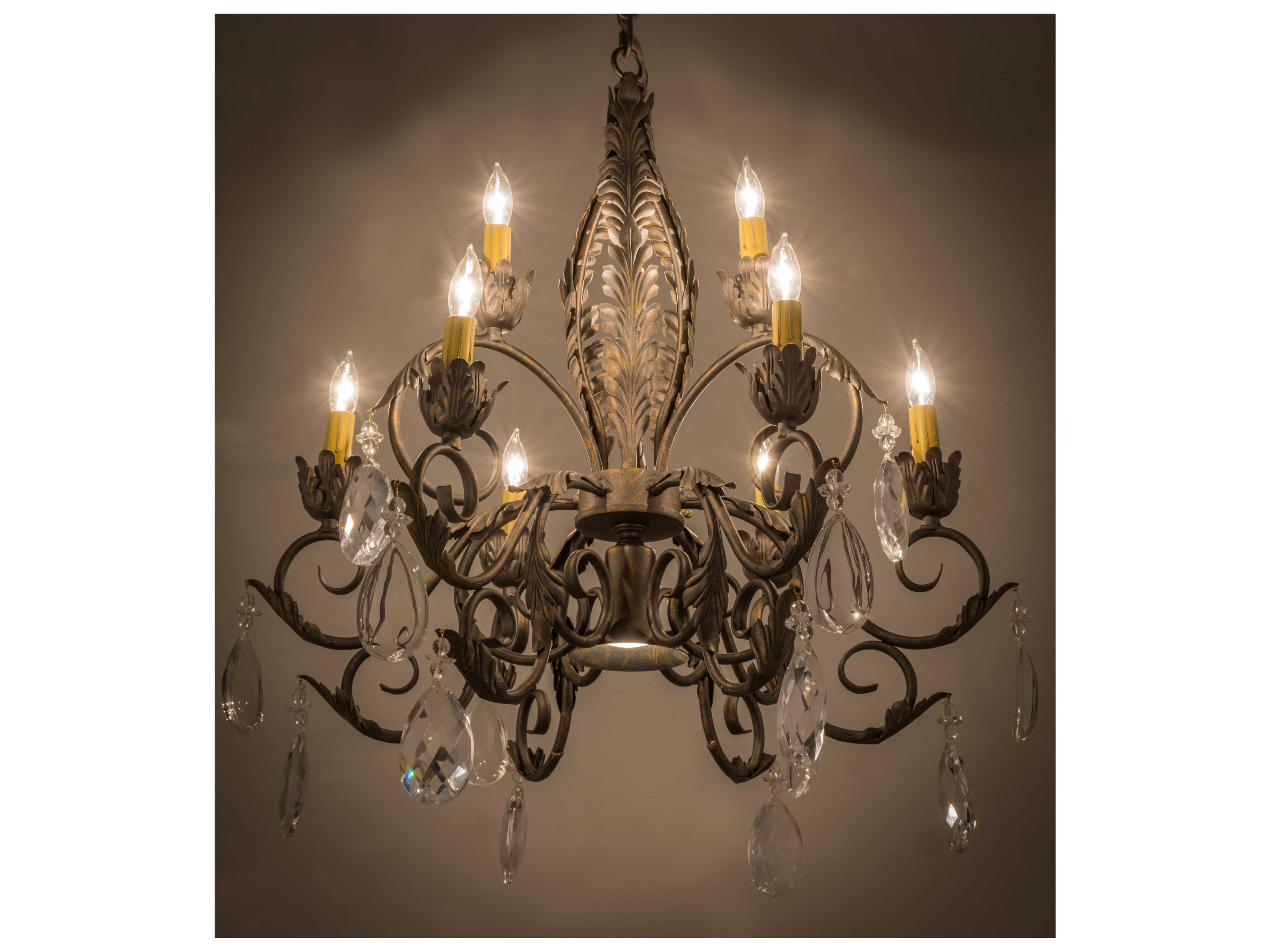 Meyda New Country French Bronze Crystal Candelabra Chandelier