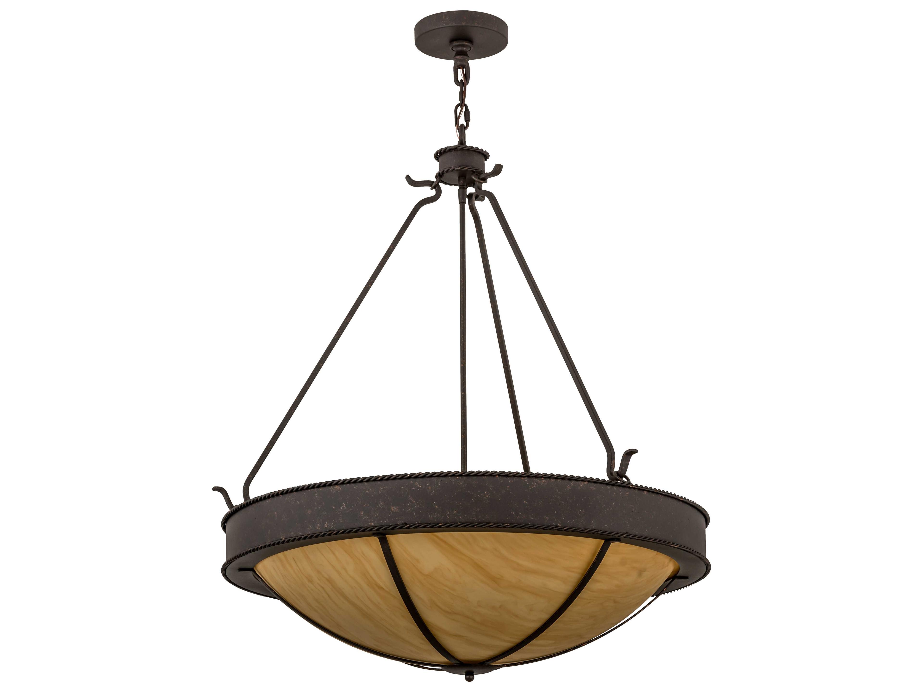 Meyda Phoebus Copper Rust earth Marble Bowl Pendant