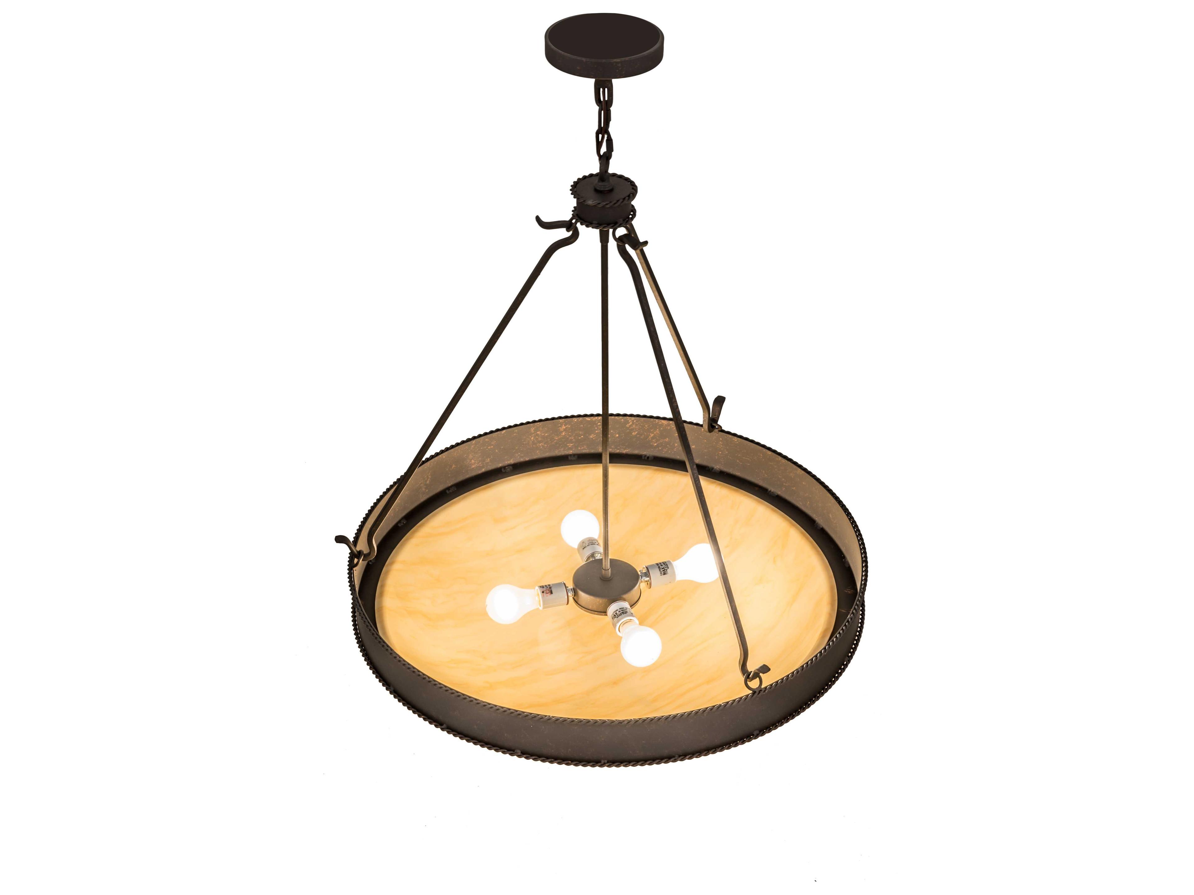 Meyda Phoebus Copper Rust earth Marble Bowl Pendant