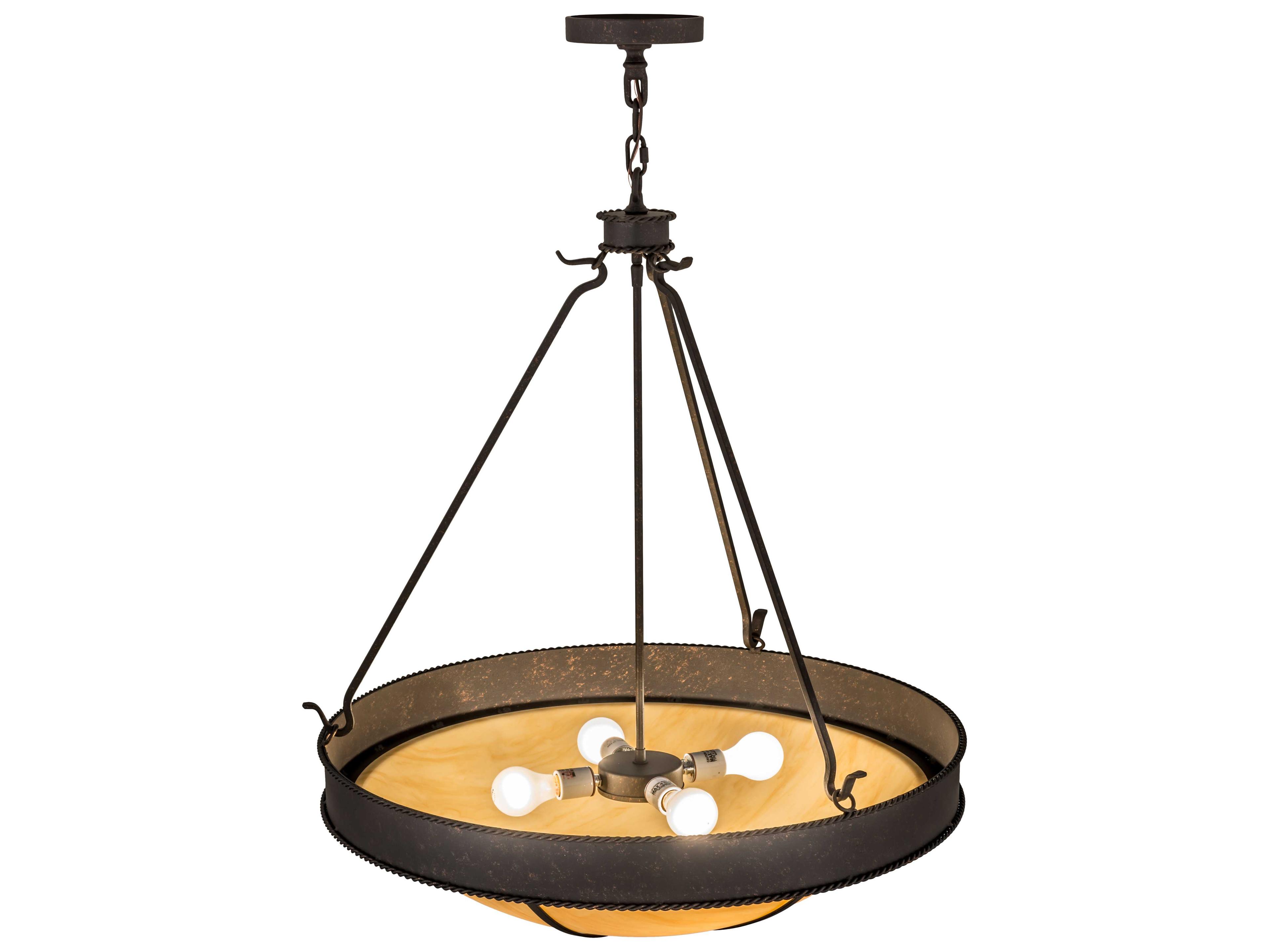 Meyda Phoebus Copper Rust earth Marble Bowl Pendant