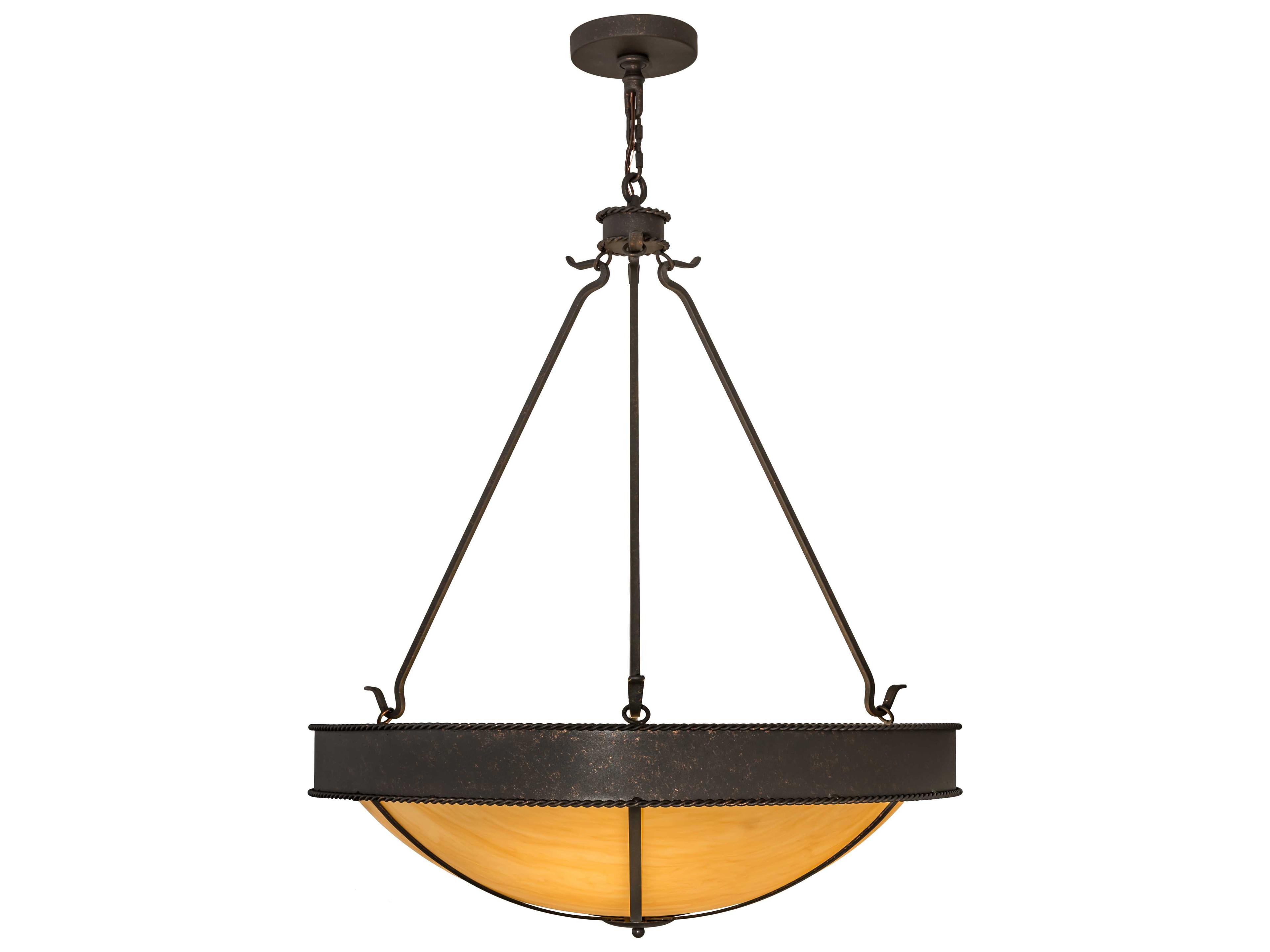 Meyda Phoebus Copper Rust earth Marble Bowl Pendant