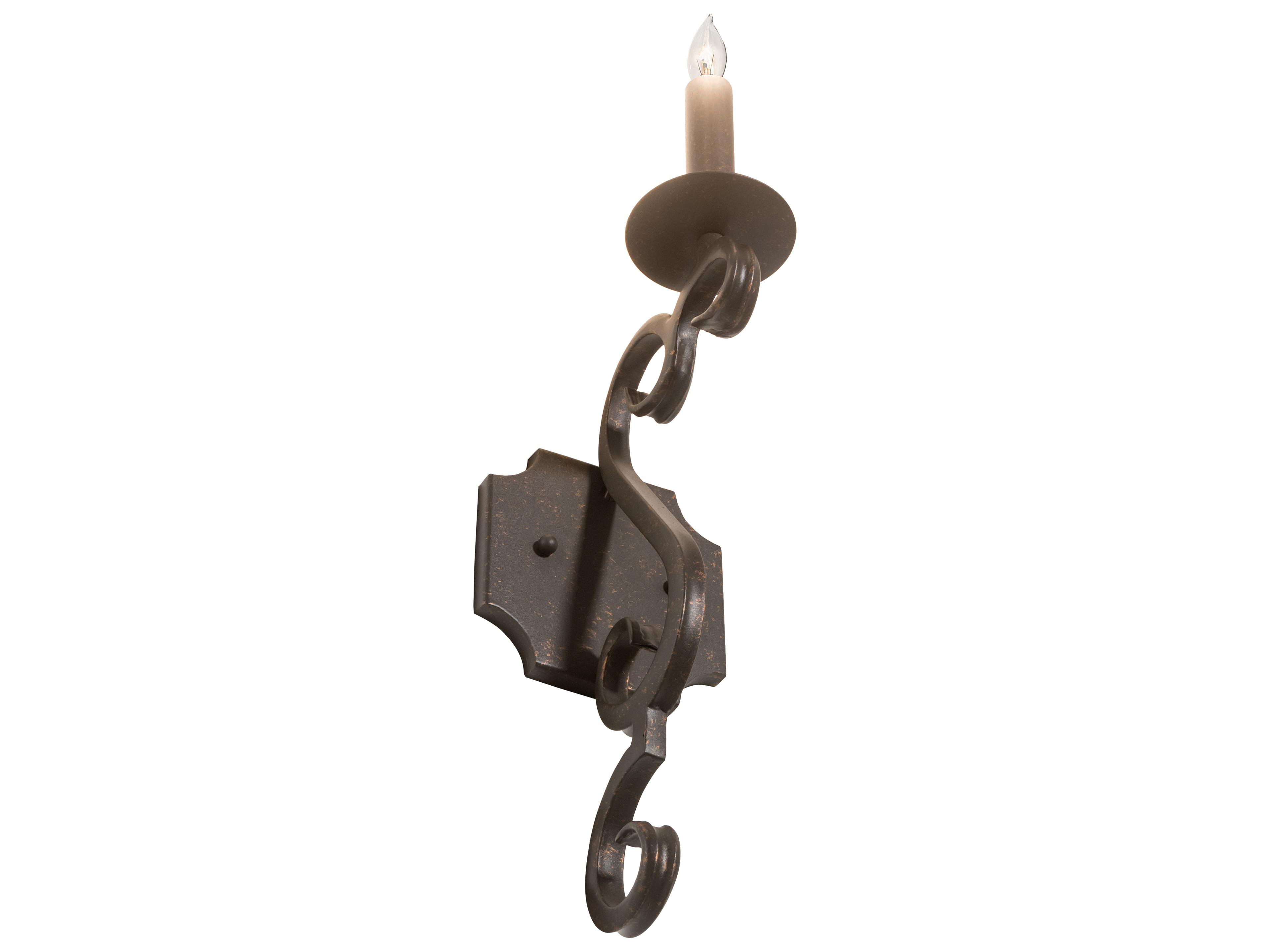 Meyda Piero 1-Light Black Wall Sconce
