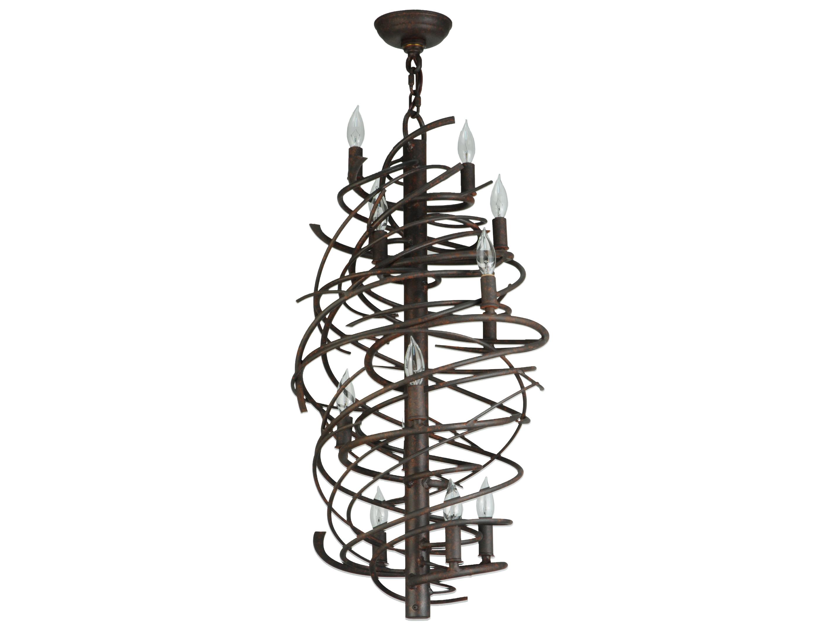 Meyda Cyclone 13-Light Black Chocolate Brown Candelabra Chandelier
